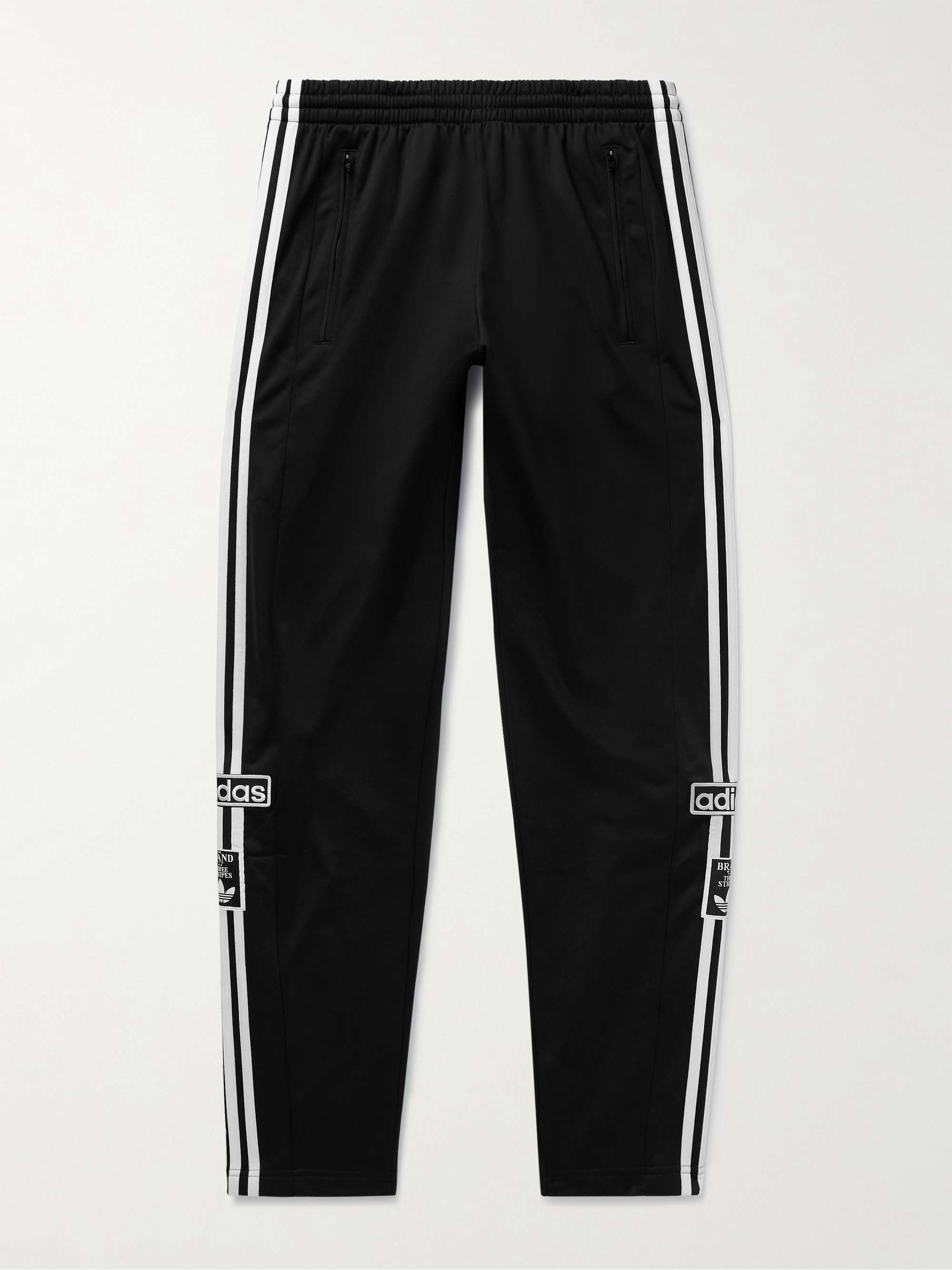 Adibreak Straight-Leg Logo-Appliquéd Striped Tech-Jersey Track Pants