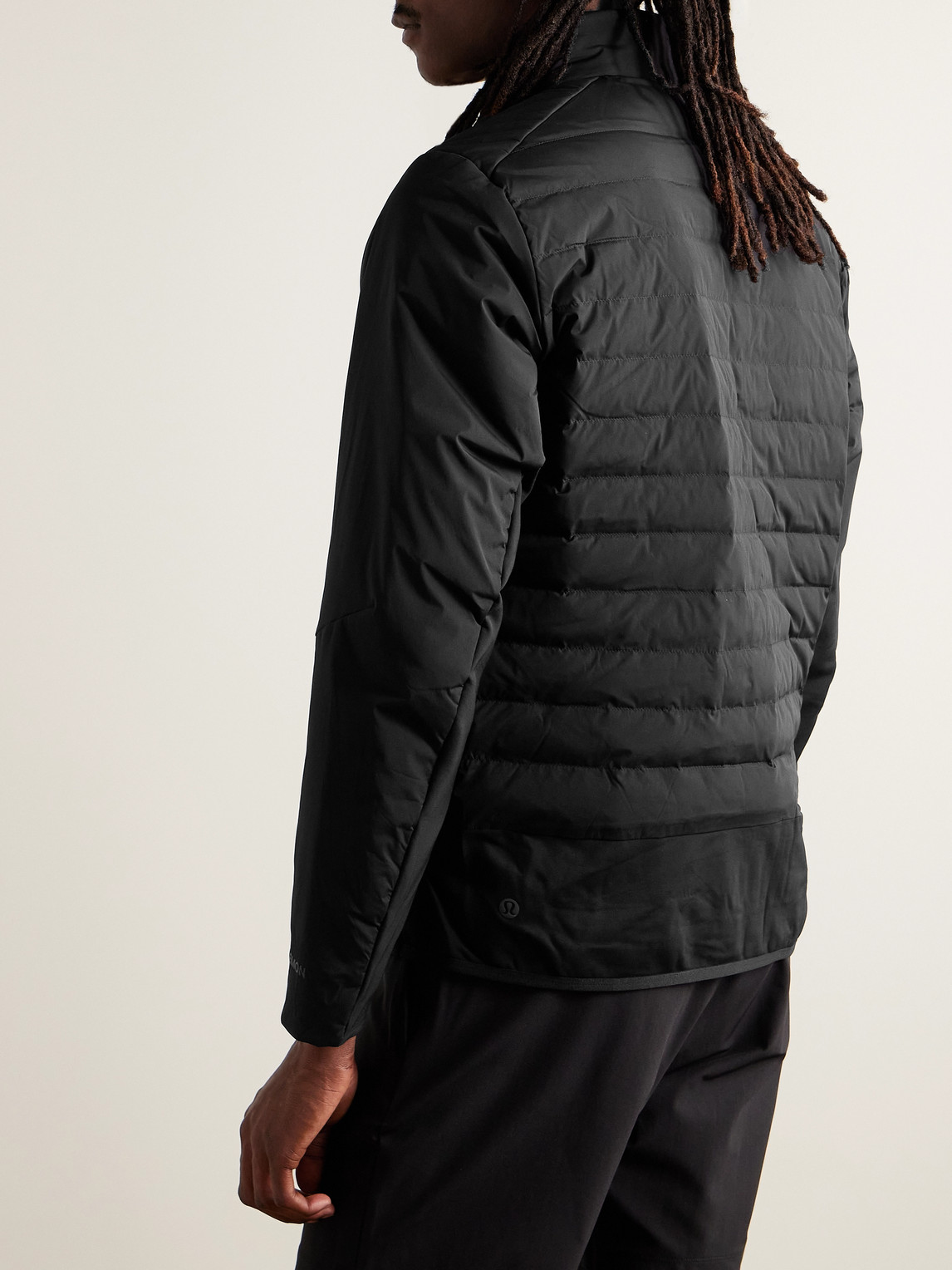 Shop Lululemon Down For It All Quilted Primaloft Glyde™ And Stretch-jersey Down Jacket In Black