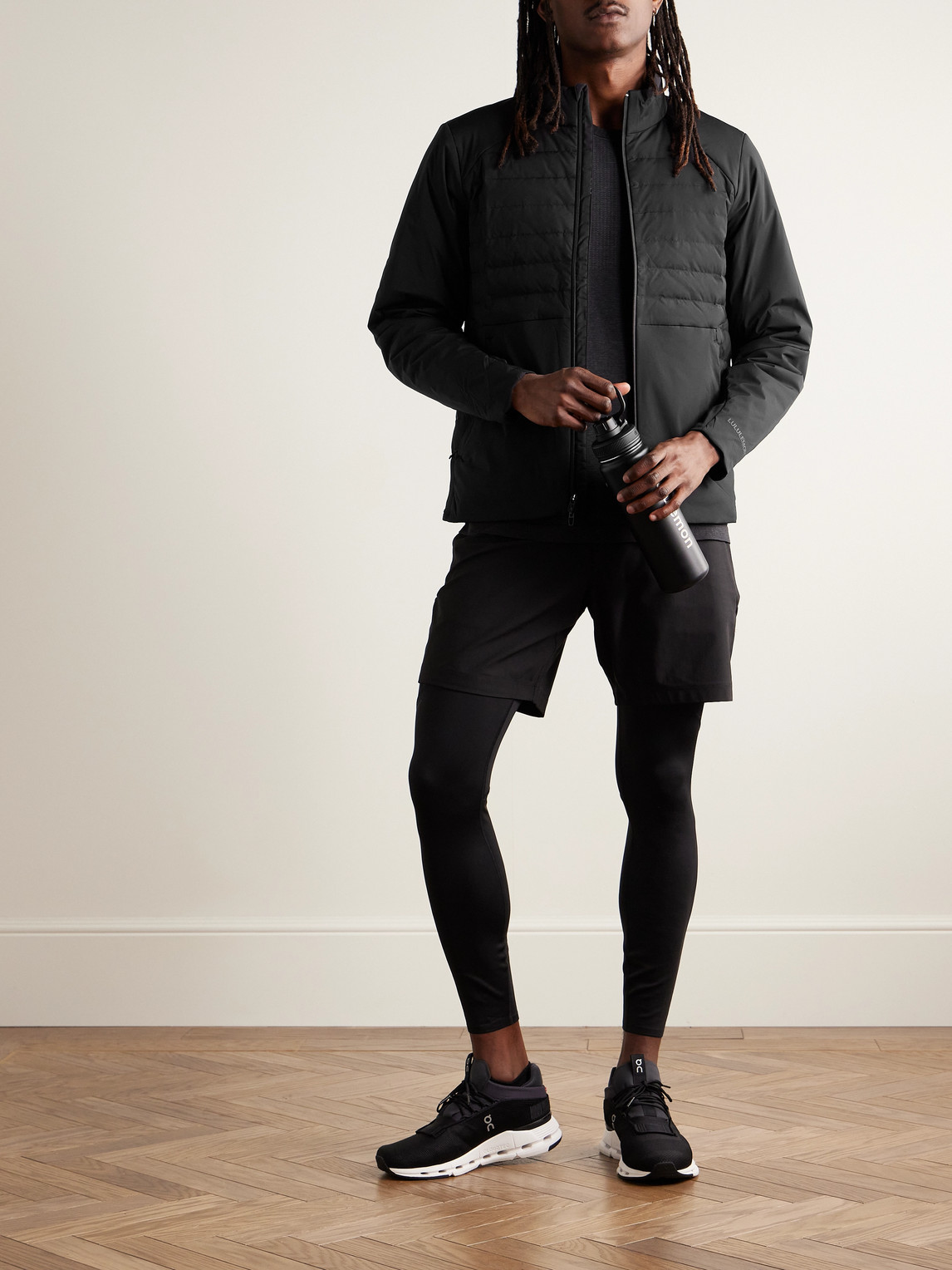 Shop Lululemon Down For It All Quilted Primaloft Glyde™ And Stretch-jersey Down Jacket In Black