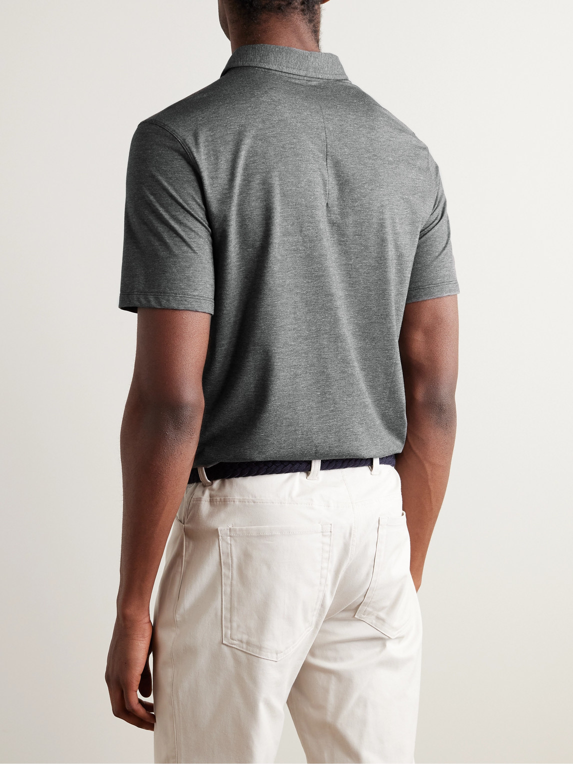 Shop Lululemon Evolution Stretch-jersey Golf Polo Shirt In Gray