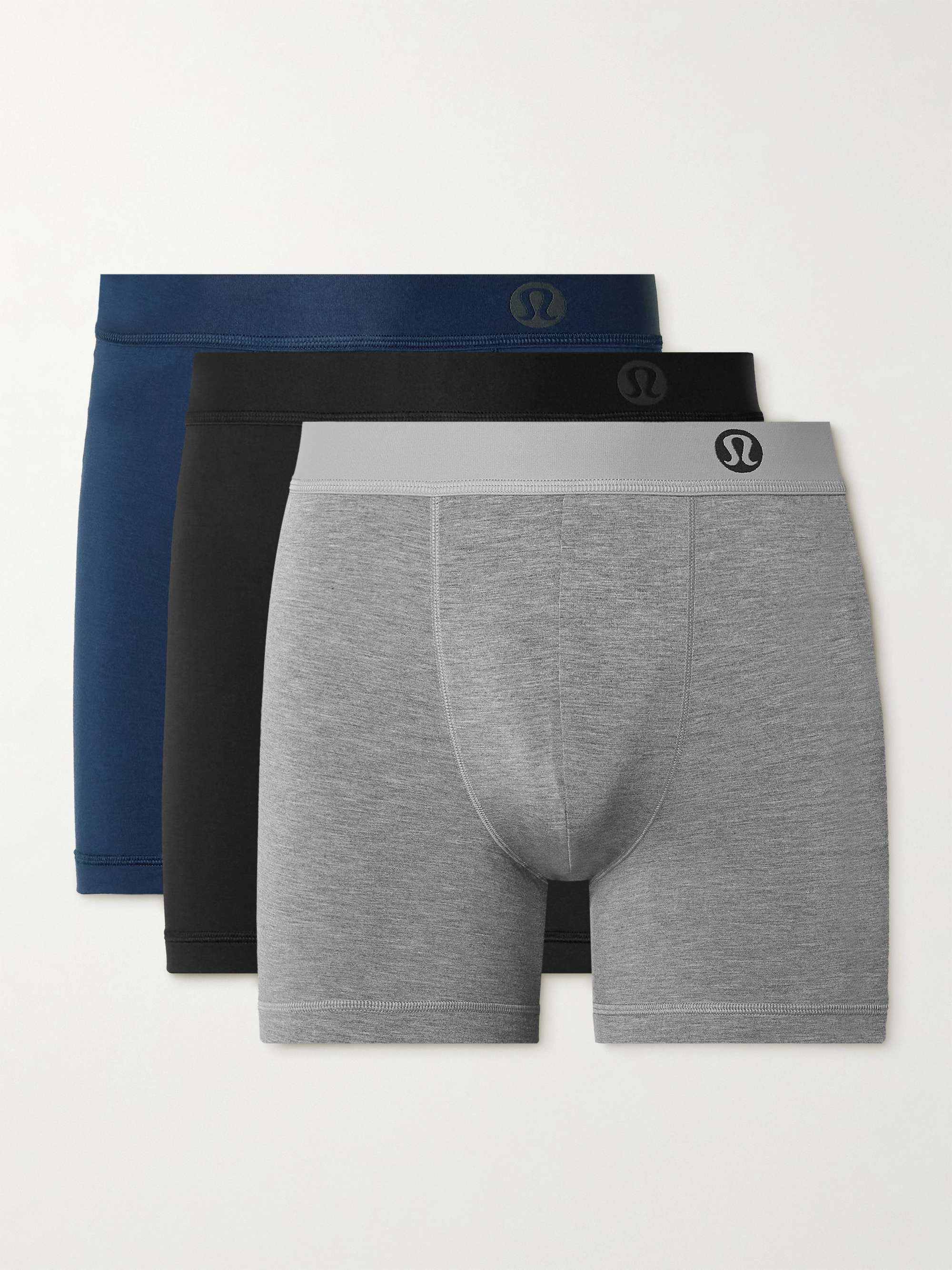 LULULEMON Always in Motion Three-Pack Stretch-Modal Jersey Boxer Briefs for  Men