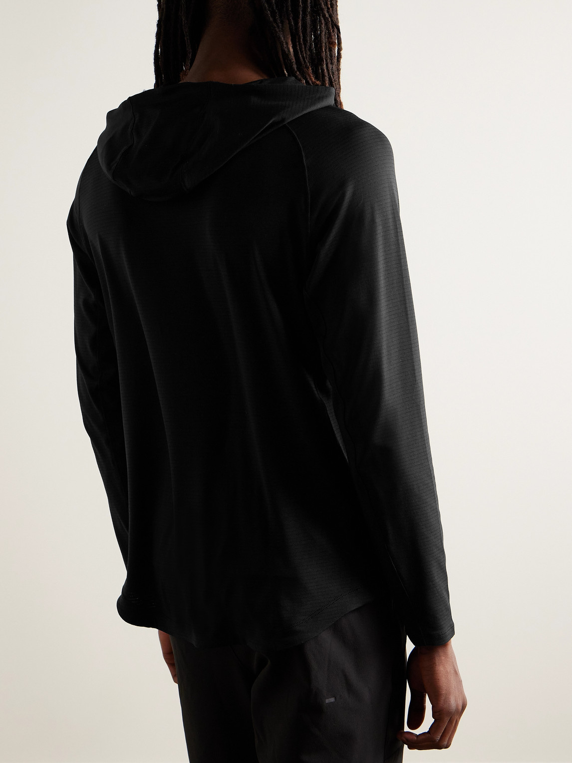 Shop Lululemon License To Train Stretch Recycled-jersey Hoodie In Black