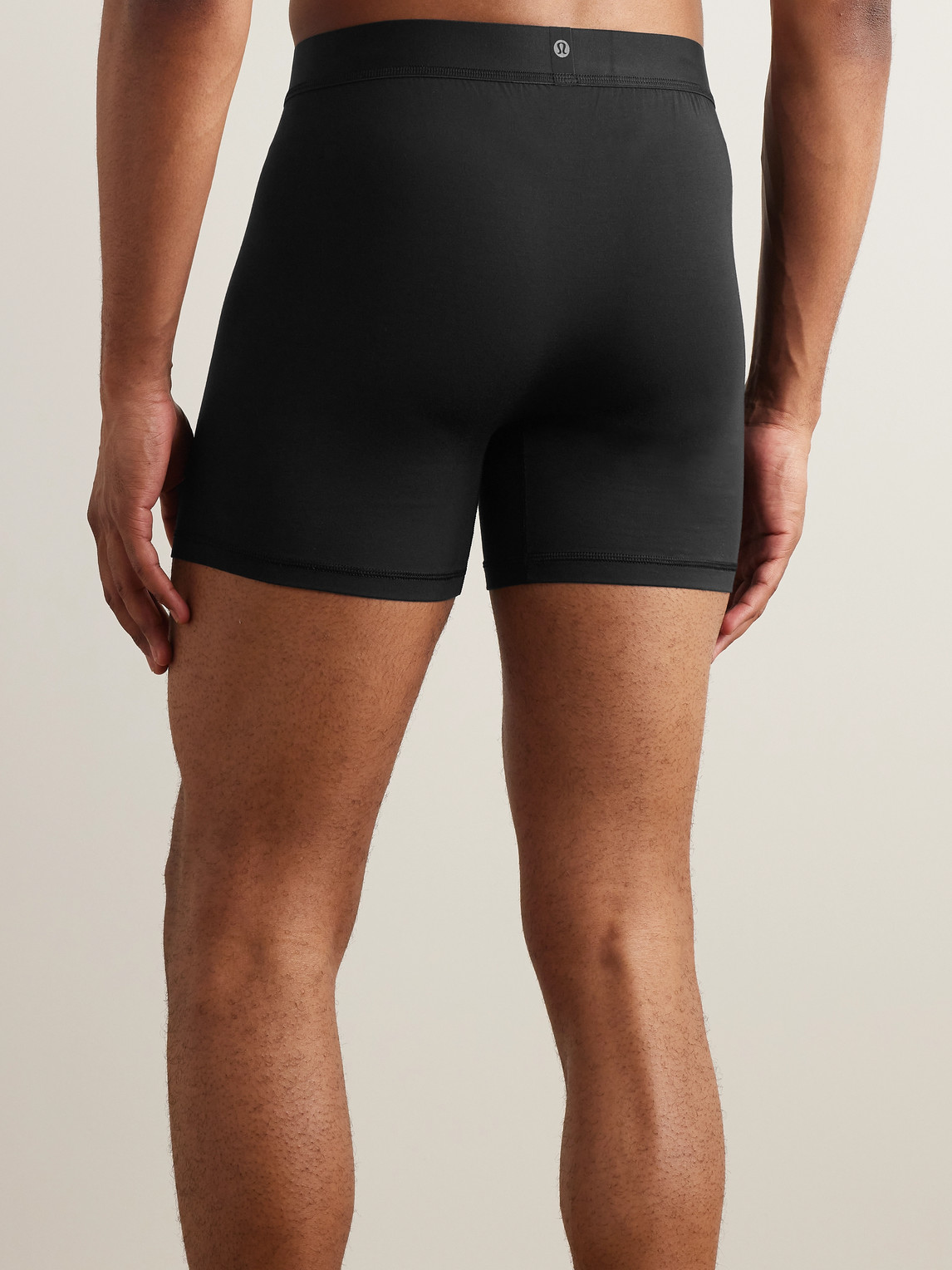 Shop Lululemon Always In Motion Three-pack Stretch-modal Jersey Boxer Briefs In Black