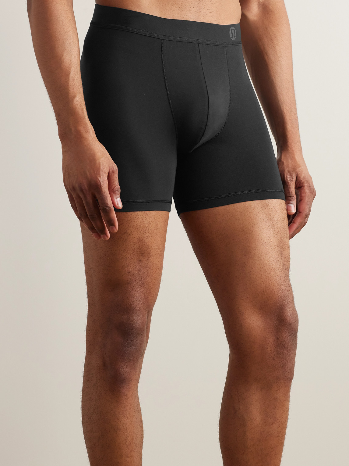 Shop Lululemon Always In Motion Three-pack Stretch-modal Jersey Boxer Briefs In Black