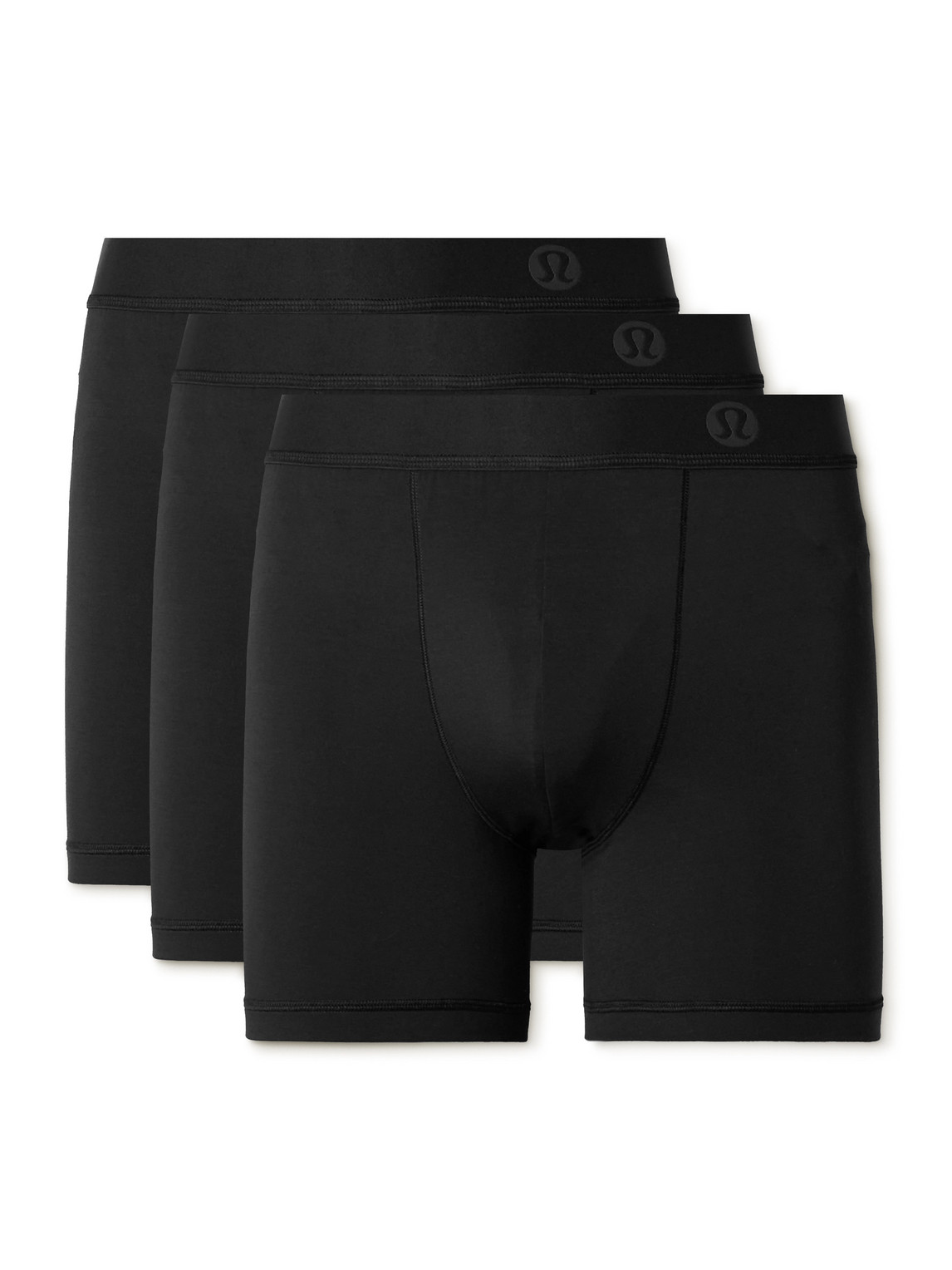 Lululemon Always In Motion Three-pack Stretch-modal Jersey Boxer Briefs In Black