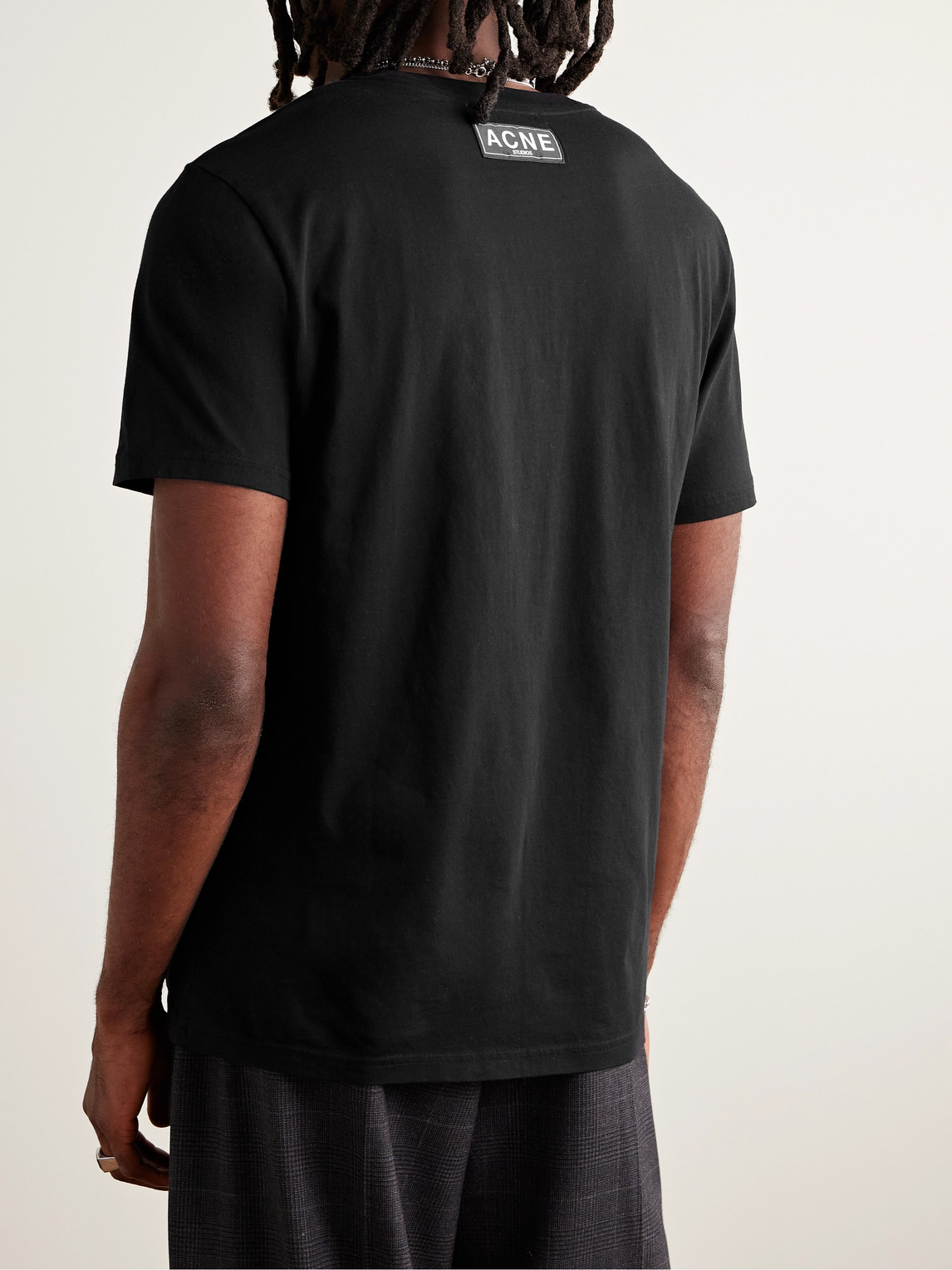 Shop Acne Studios Everest Logo-print Cotton And Lyocell-blend Jersey T-shirt In Black