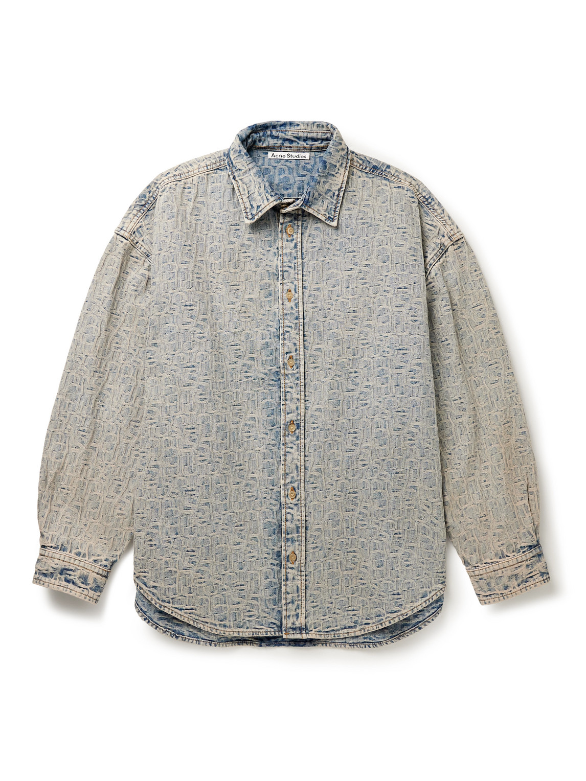 ACNE STUDIOS SETAR OVERSIZED LOGO-JACQUARD DENIM SHIRT