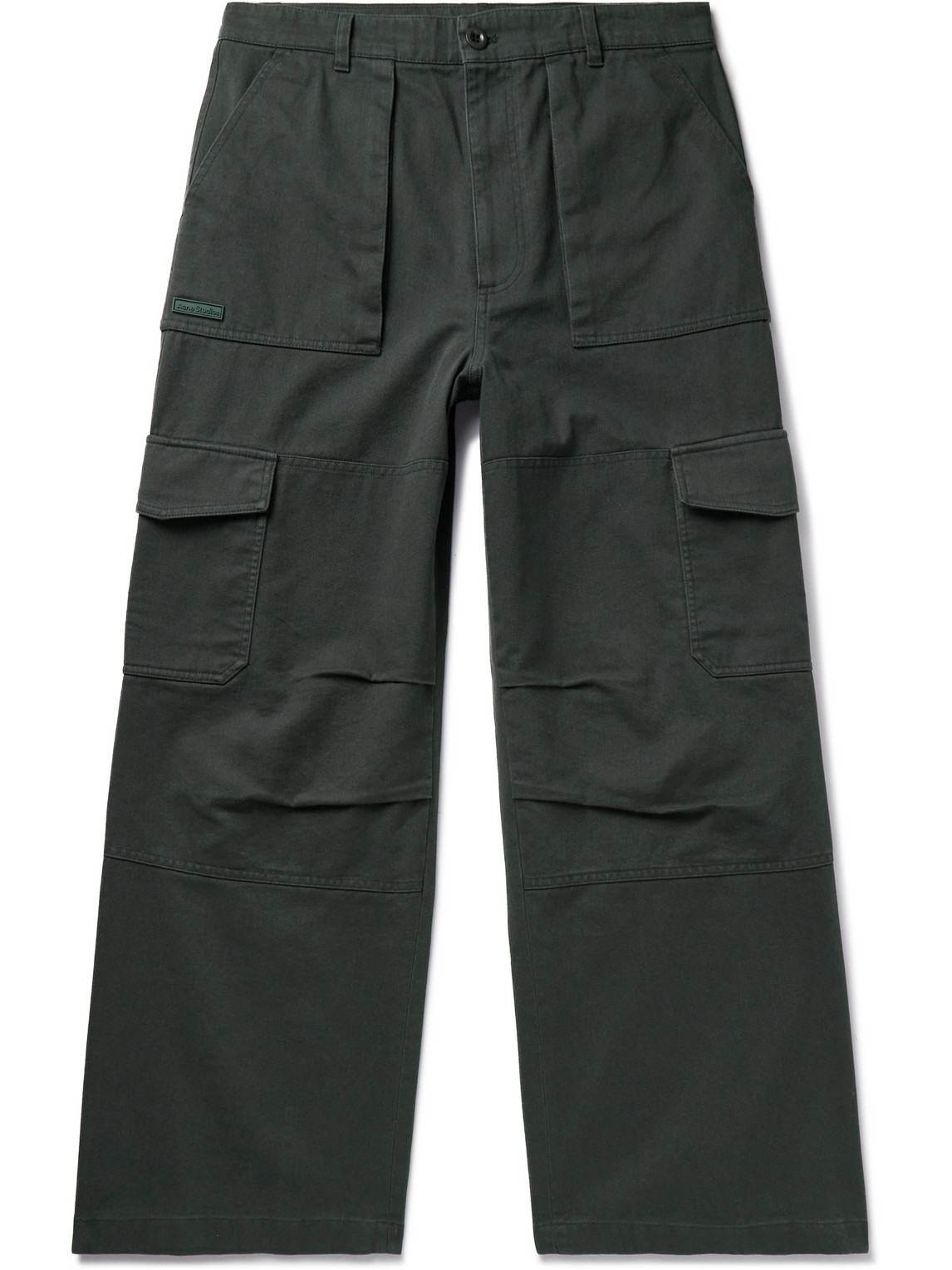 Shop Acne Studios Patsony Straight-leg Cotton-blend Cargo Trousers In Gray