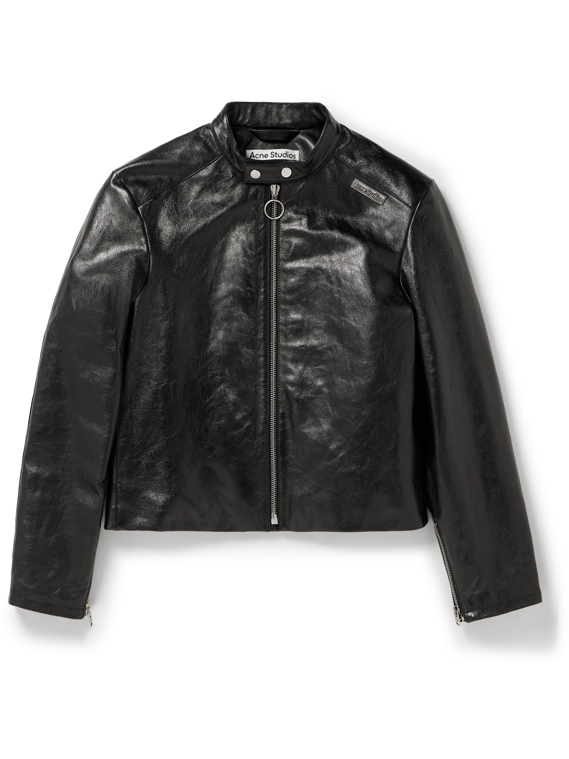 Acne Studios Leather Biker Jacket In Black