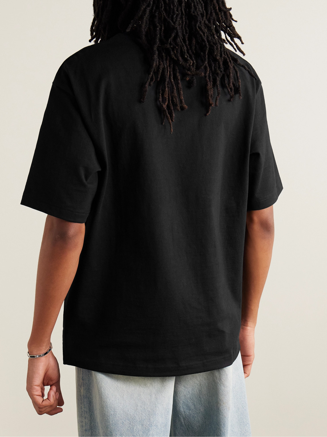Shop Acne Studios Extorr Logo-appliquéd Cotton-jersey T-shirt In Black