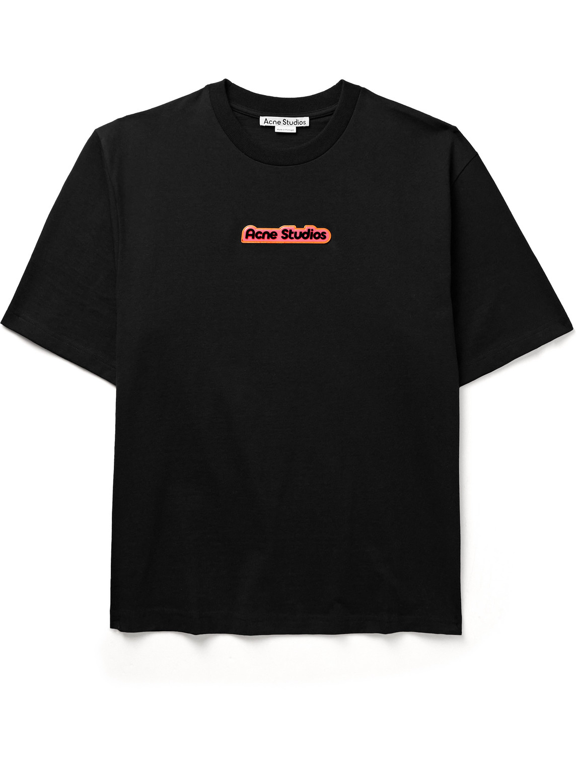 Acne Studios Extorr Logo-appliquéd Cotton-jersey T-shirt In Black