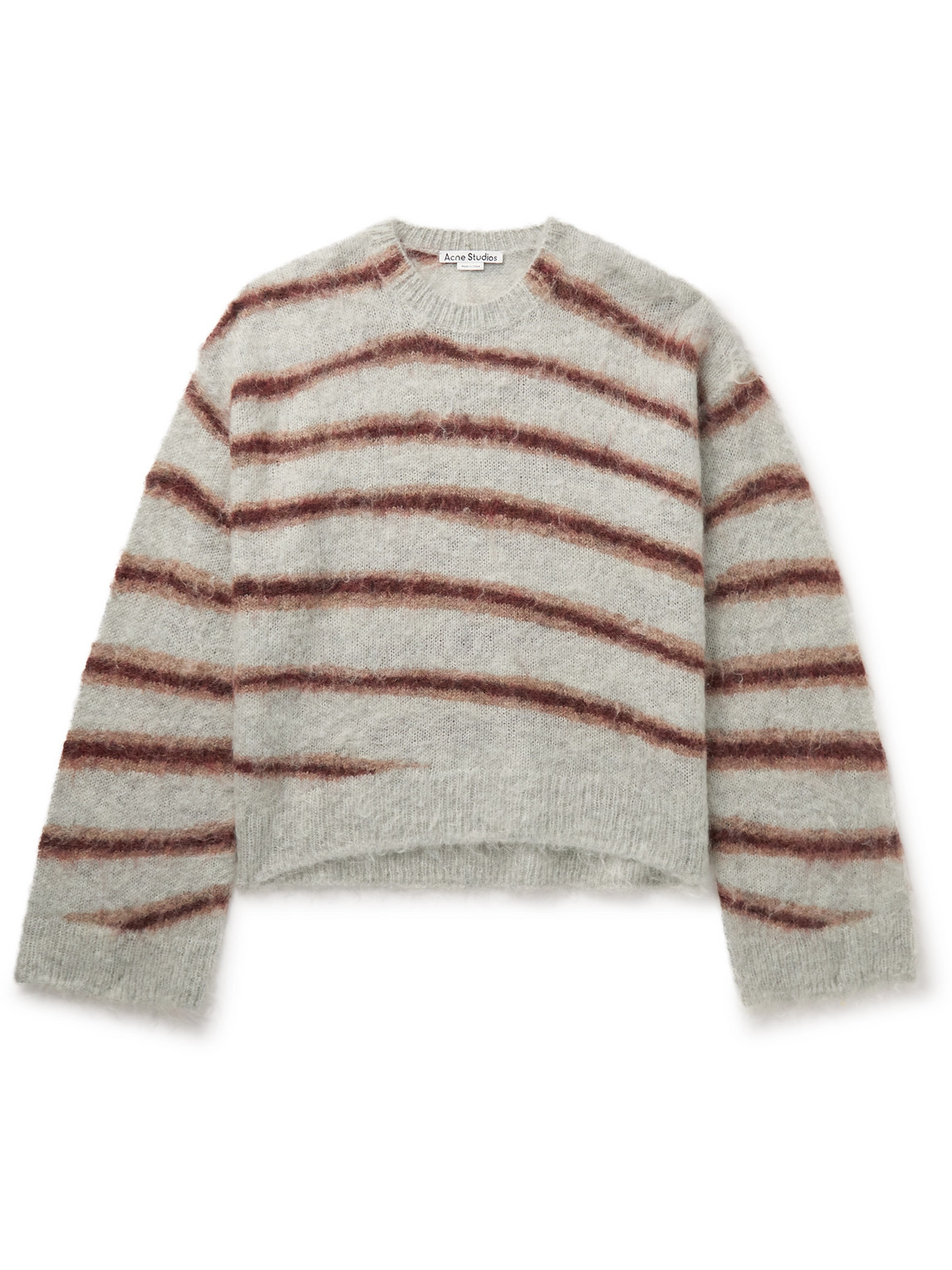 Shop Acne Studios Kwatta Striped Brushed-knit Sweater In Gray