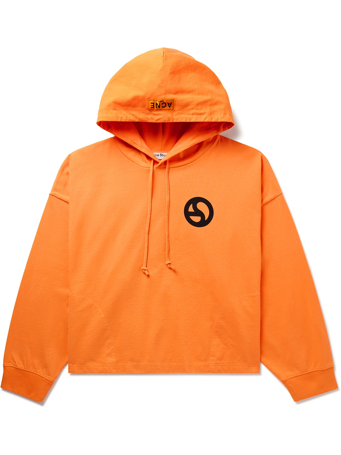 Shop Acne Studios Fester H U Logo-print Cotton-jersey Hoodie In Orange