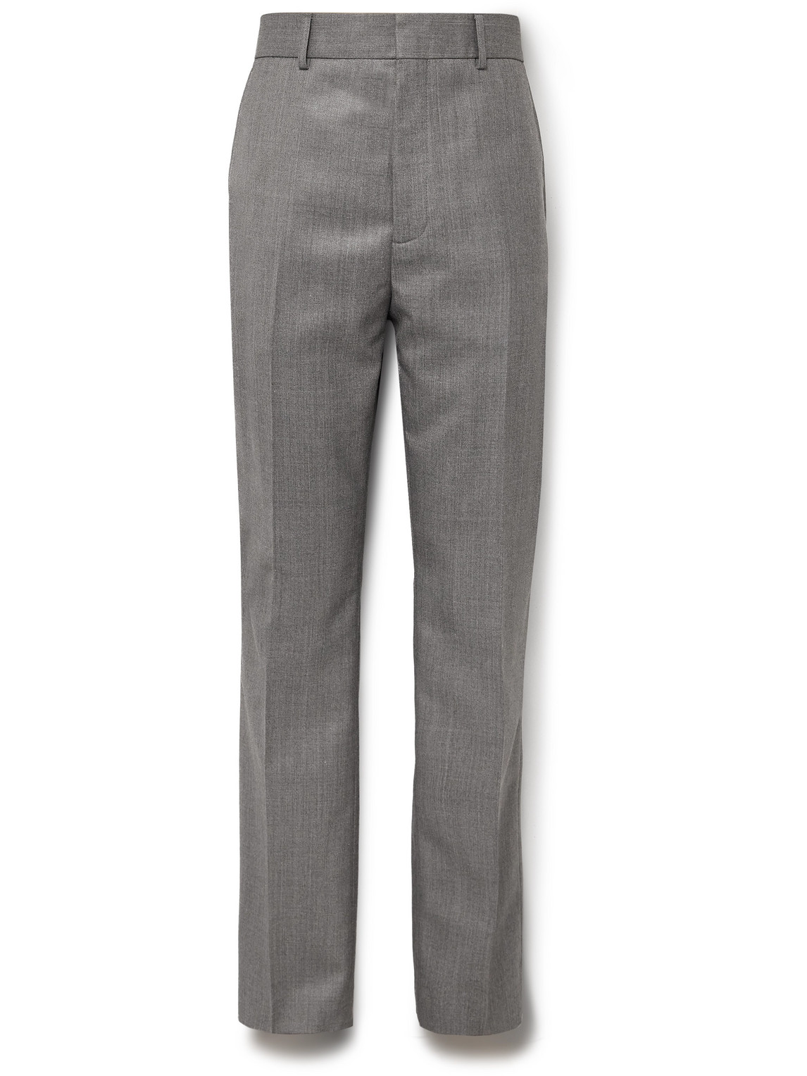 Acne Studios Pressed-crease Mélange Straight-leg Trousers In Grey