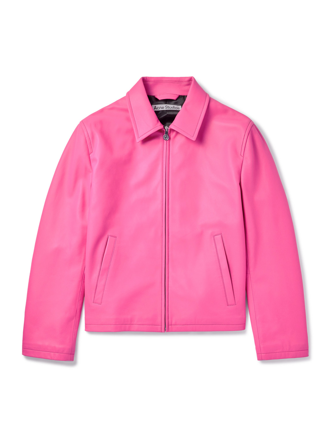 Acne Studios Leather Jacket In Pink