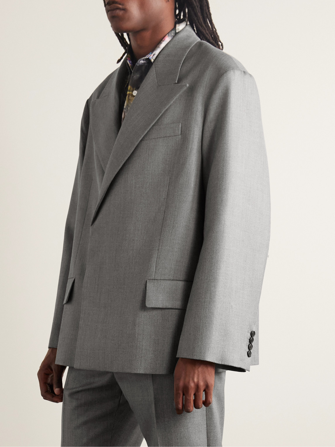 Shop Acne Studios Jarrio Woven Suit Jacket In Gray
