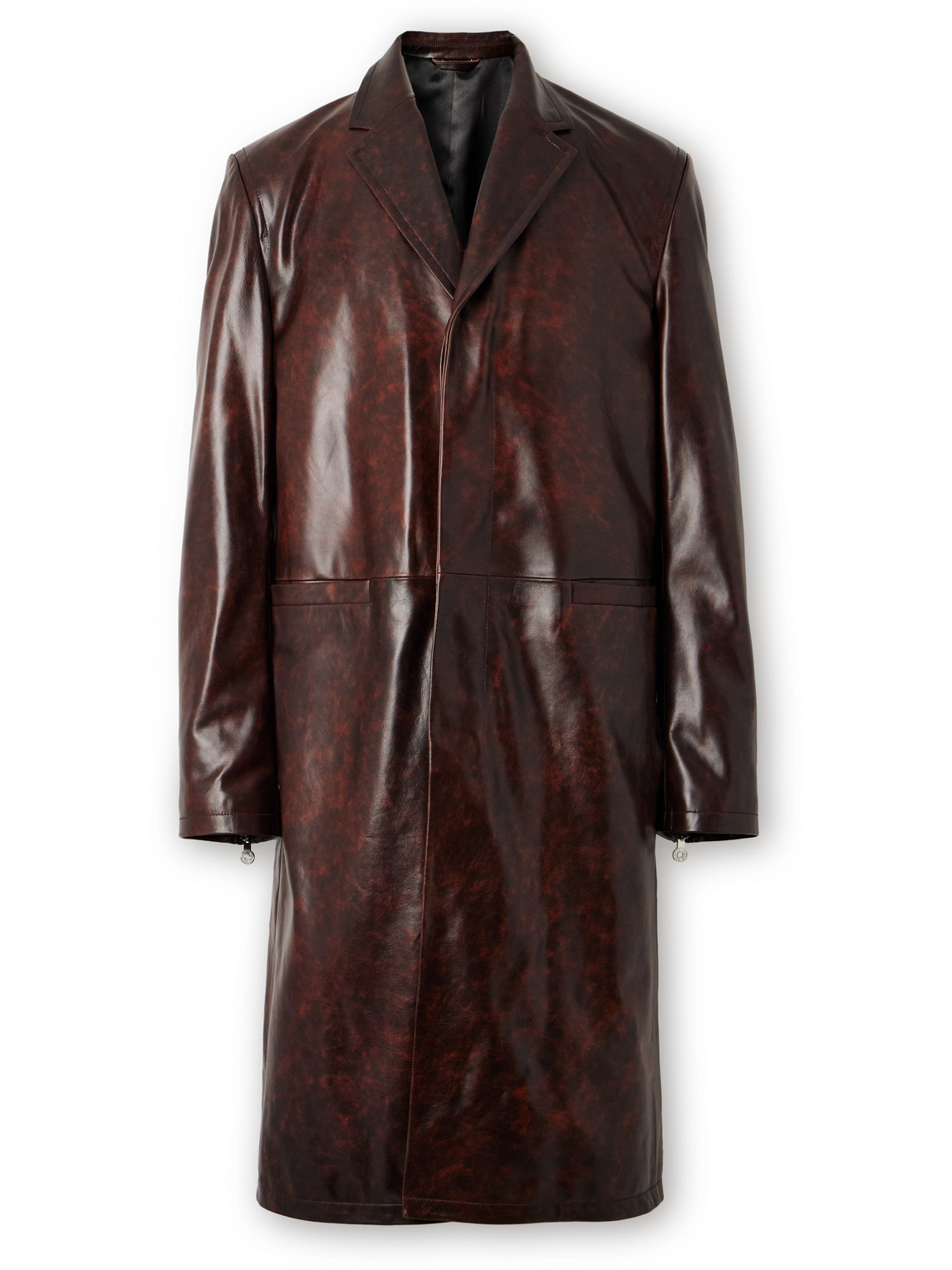 Acne Studios Leather Coat In Brown