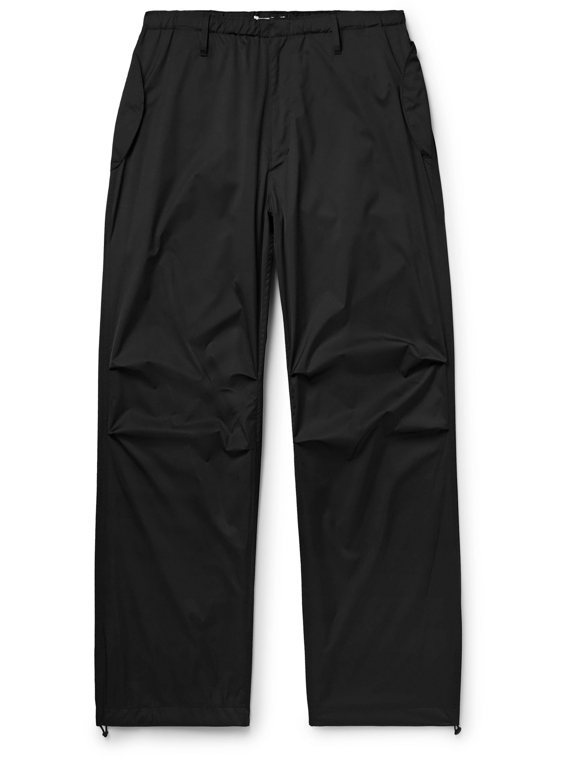 Auralee Field Straight-leg Laminated-satin Trousers In Black