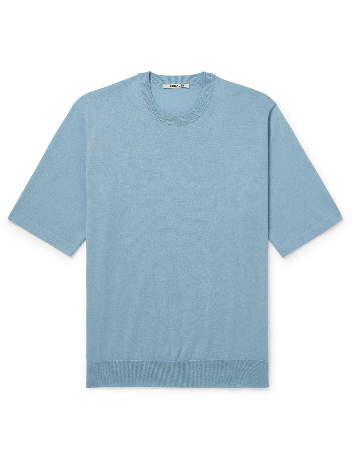 Auralee Cashmere T-shirt In Blue