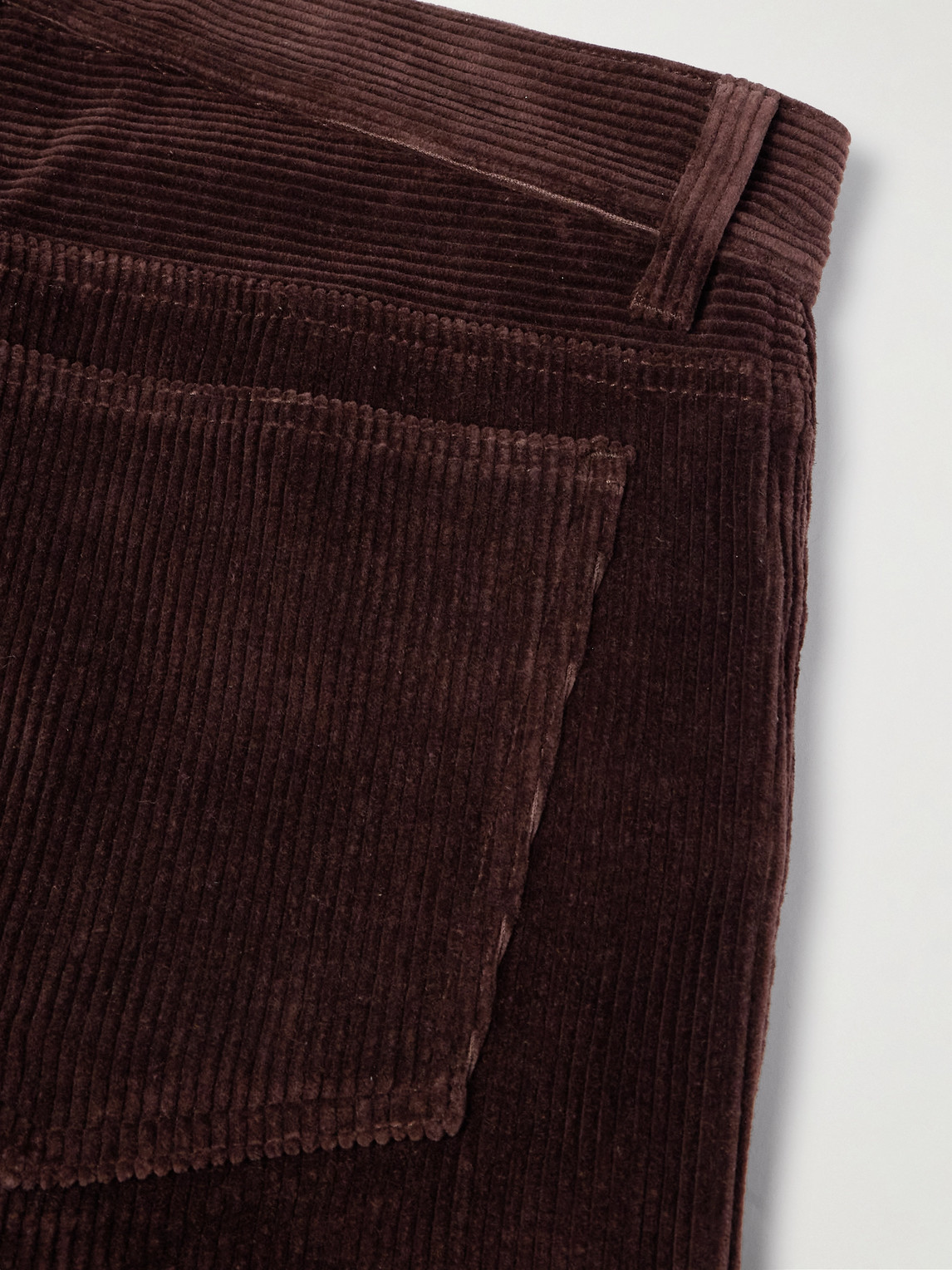Shop Tod's Straight-leg Cotton-corduroy Trousers In Brown