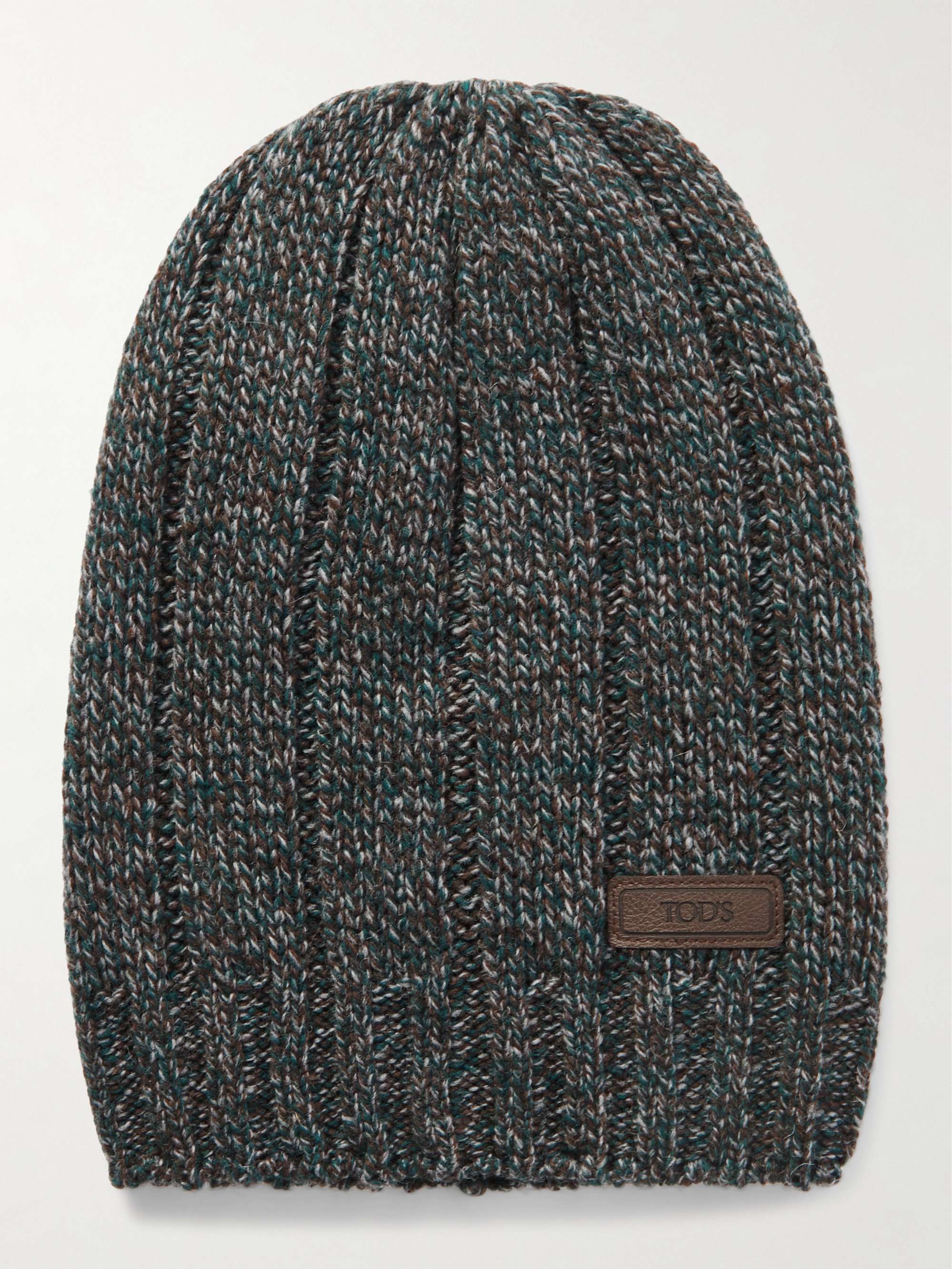 CELINE HOMME Logo-Appliquéd Ribbed Wool Beanie for Men