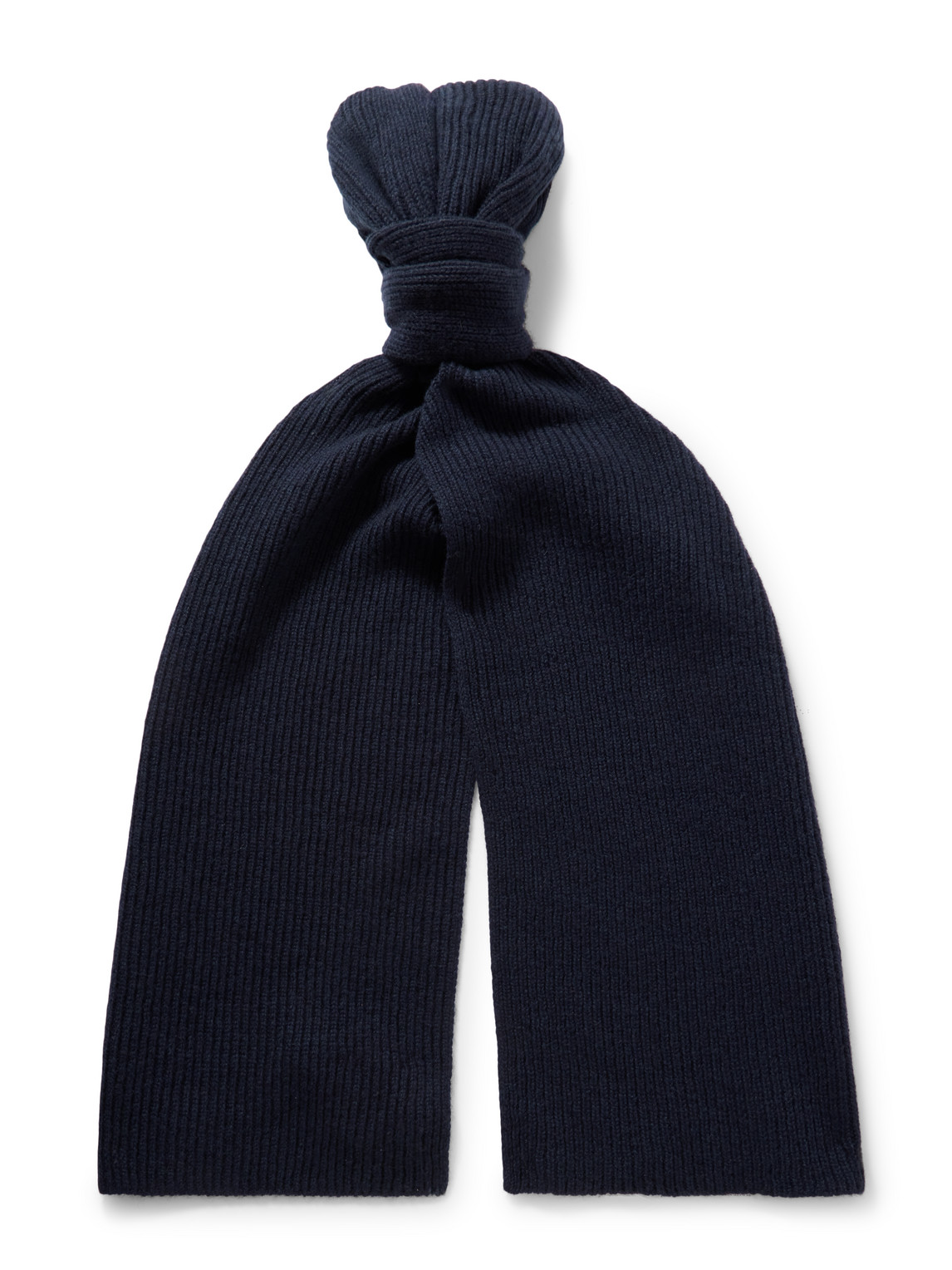 Kingsman Ribbed Cashmere Scarf In Blue