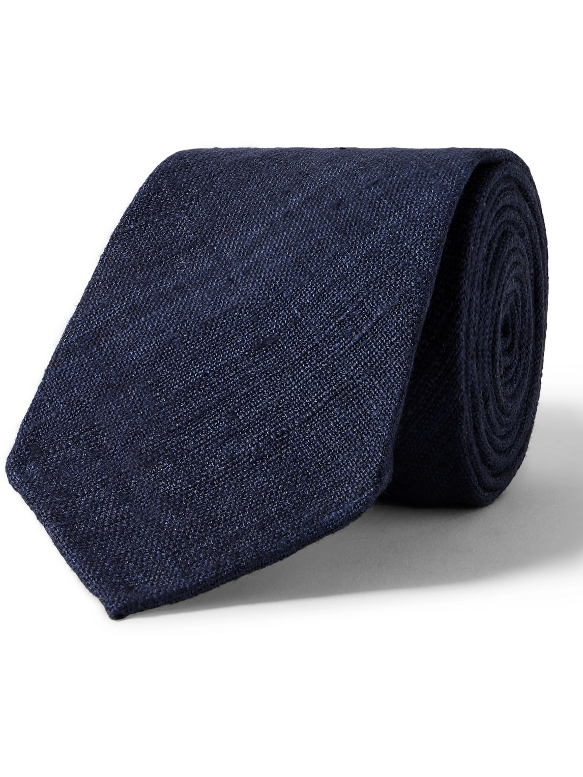 Kingsman Drake's 8cm Tussah Silk Tie In Blue