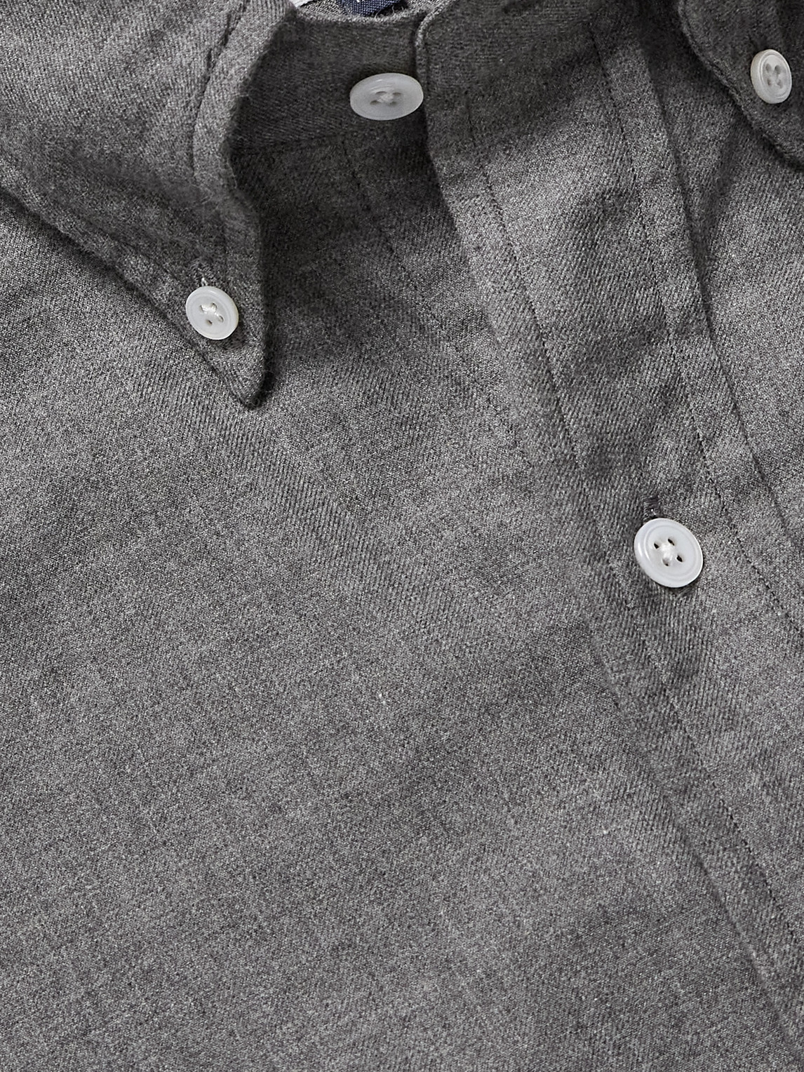Shop Kingsman Drake's Button-down Collar Cotton-flannel Shirt In Gray