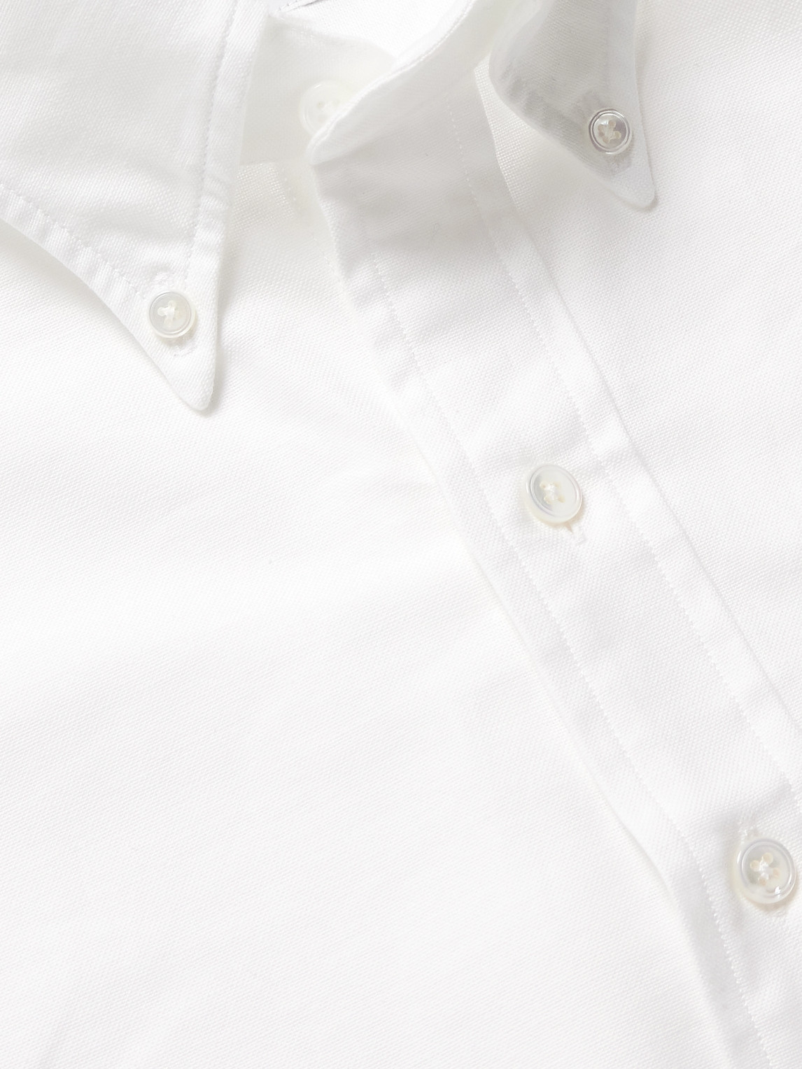 Shop Kingsman Button-down Cotton Oxford Shirt In White