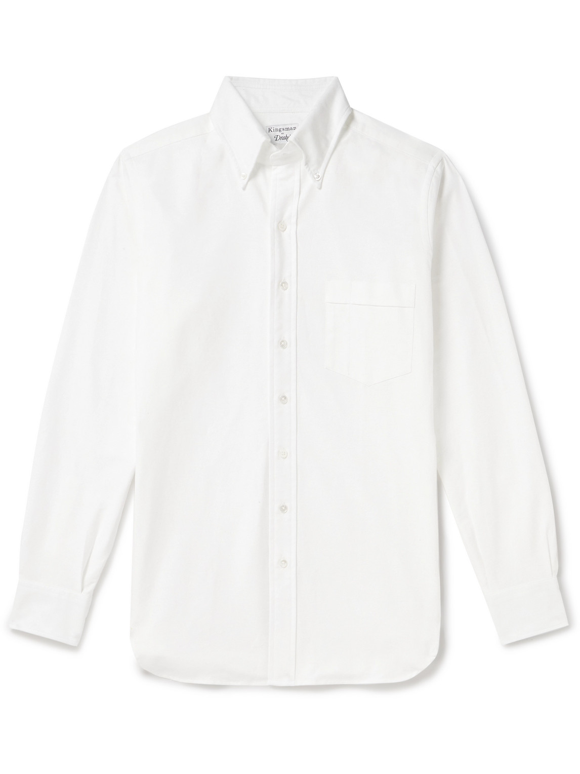 Kingsman Button-down Cotton Oxford Shirt In White