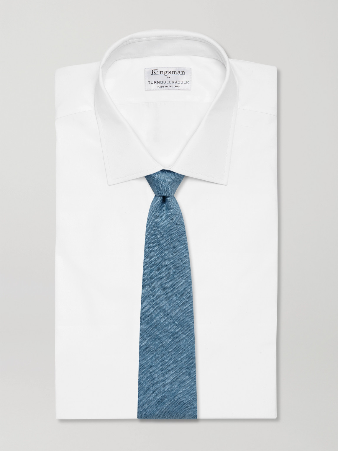 Shop Kingsman Drake's 8cm Tussah Silk Tie In Blue