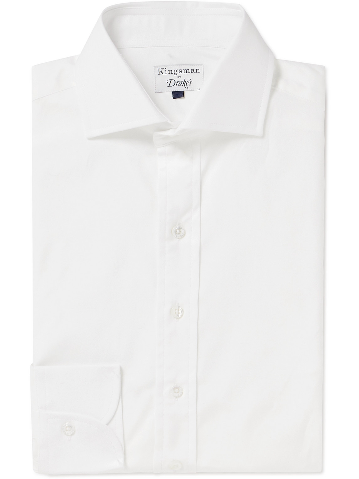 Kingsman Drake's Cotton Oxford Shirt In White