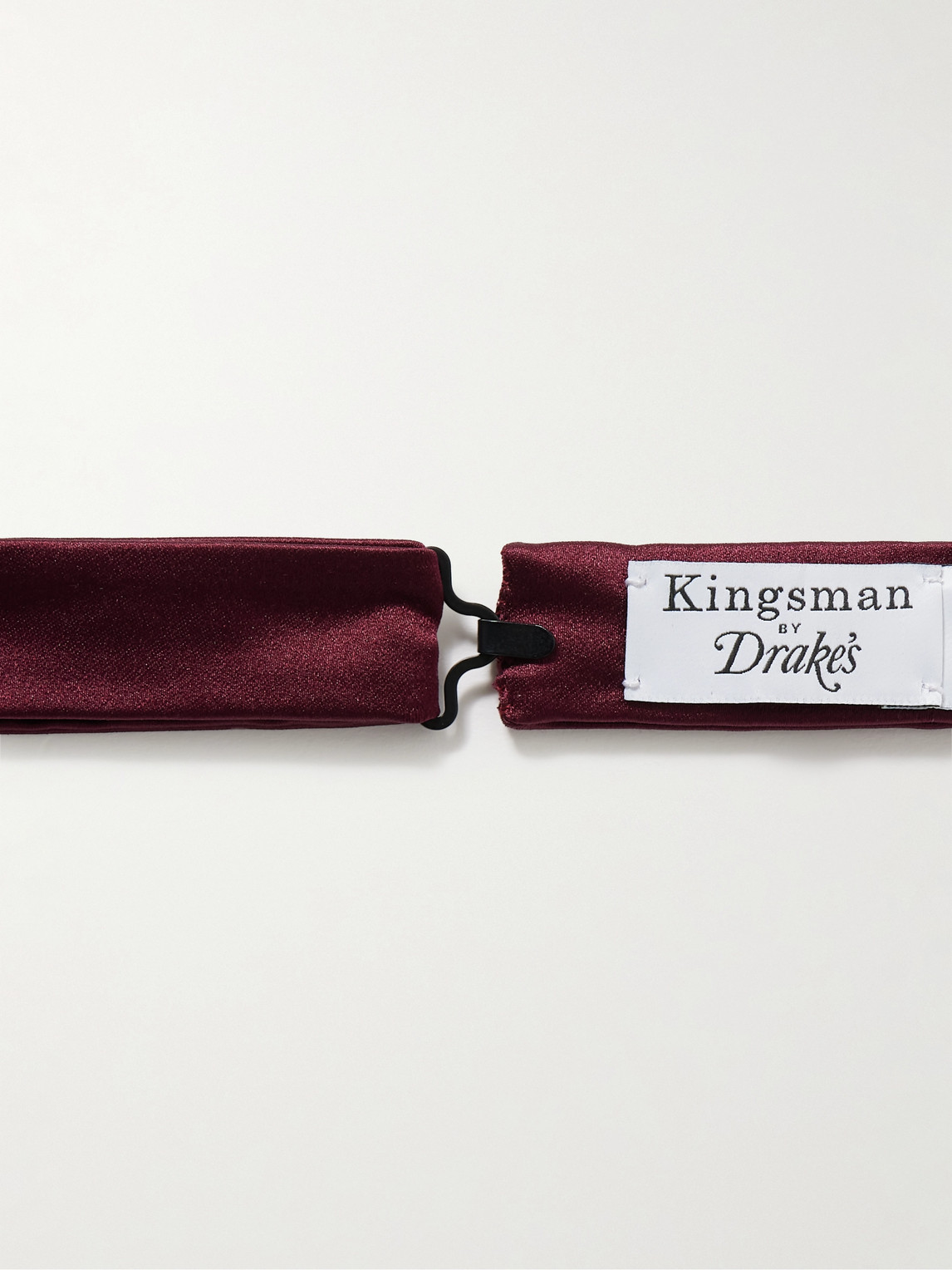 Shop Kingsman Drake's Self-tie Tussah Silk-satin Bow Tie In Burgundy