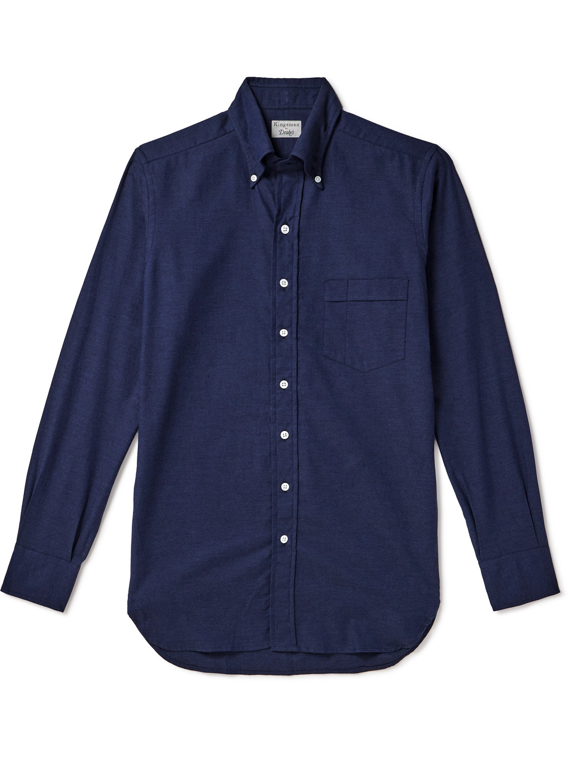 Drake's Button-Down Collar Cotton-Flannel Shirt