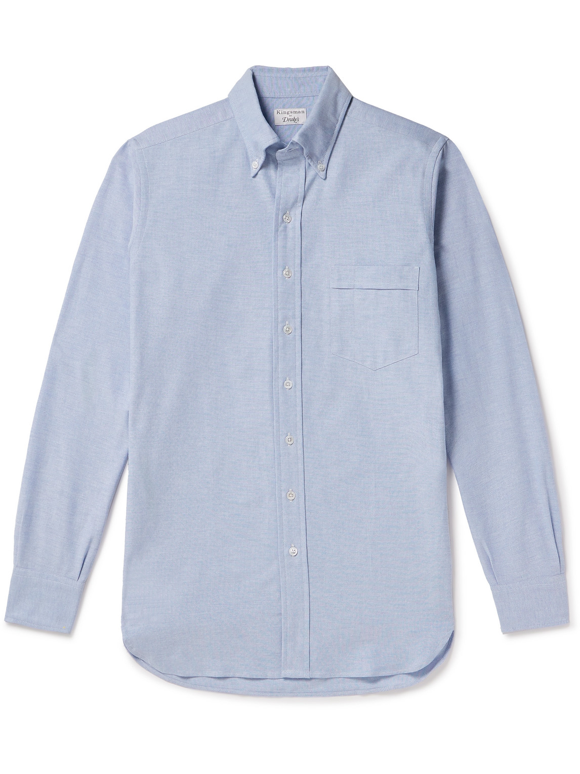 Kingsman Button-down Cotton Oxford Shirt In Blue