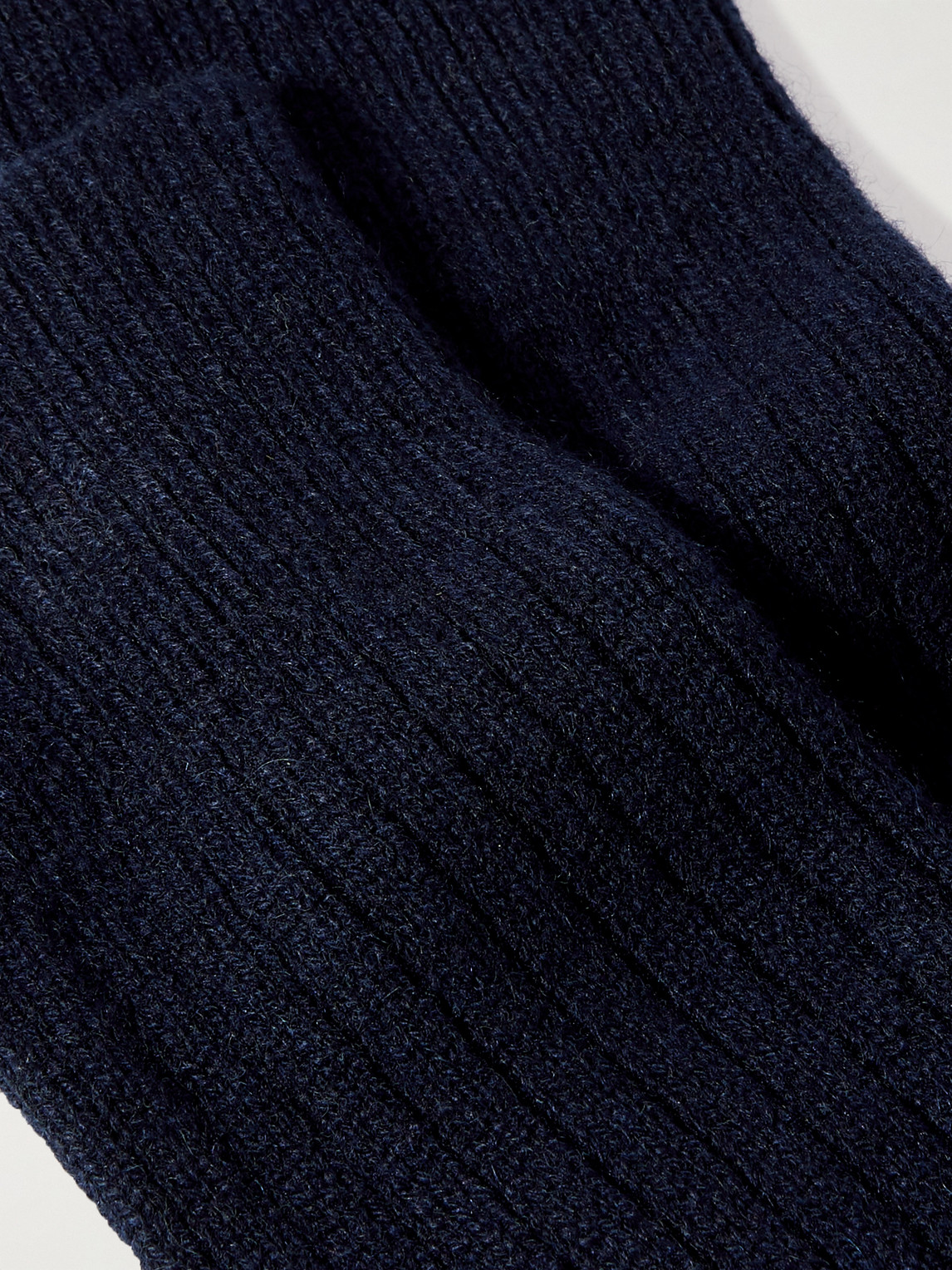 Shop Kingsman Ribbed Cashmere Socks In Blue