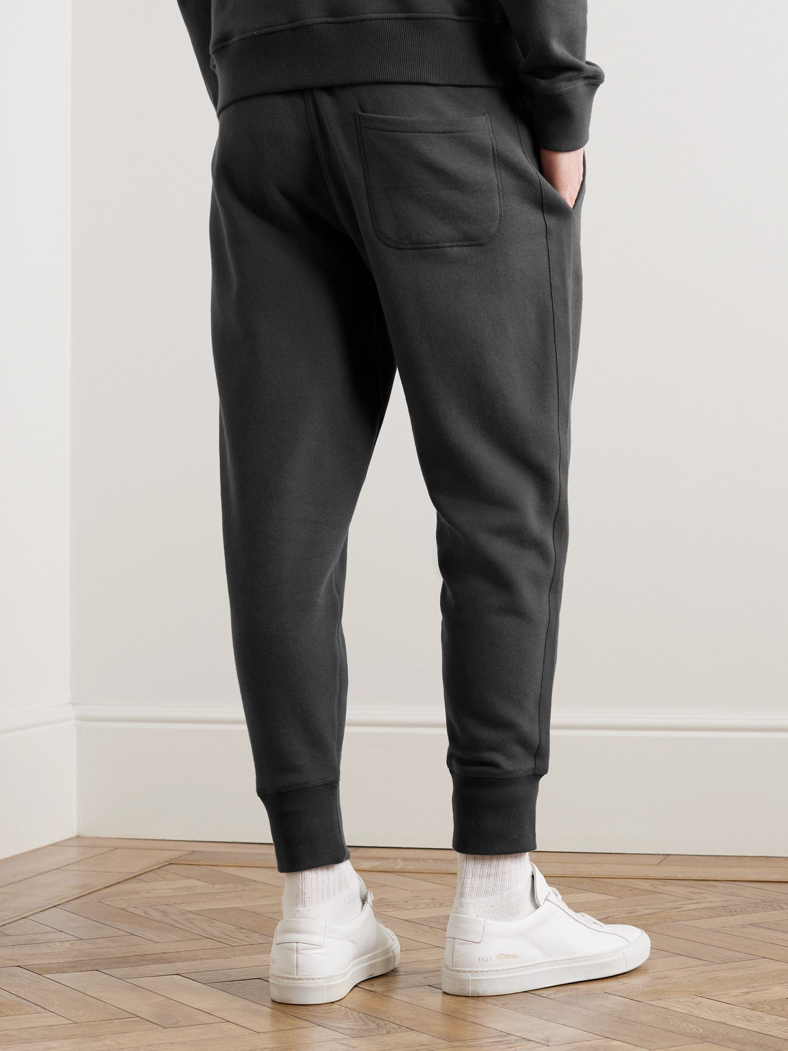 Shop Kingsman Tapered Logo-embroidered Cotton And Cashmere-blend Jersey Sweatpants In Gray