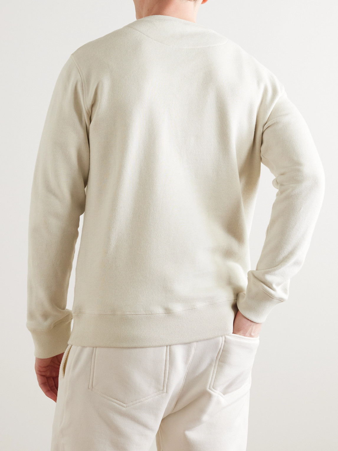 Shop Kingsman Cotton And Cashmere-blend Jersey Sweatshirt In Neutrals