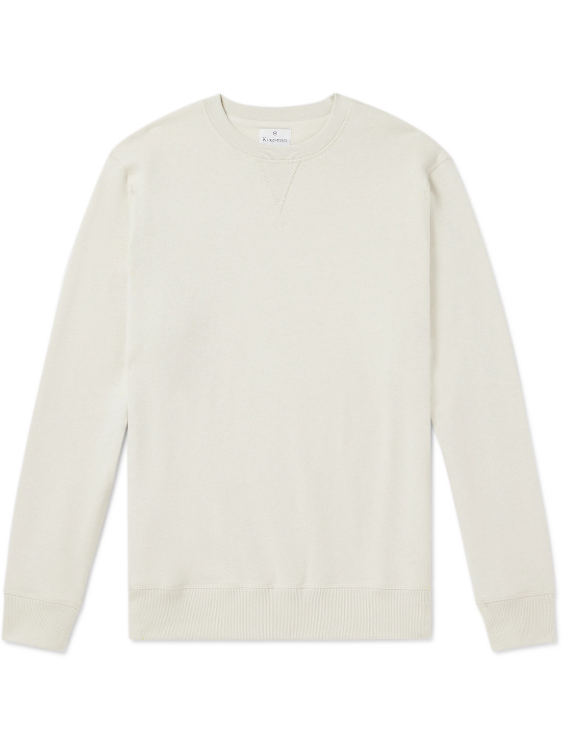 Kingsman Cotton And Cashmere-blend Jersey Sweatshirt In Neutrals
