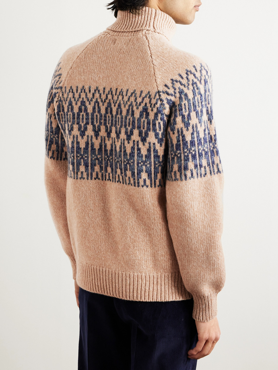 Shop Kingsman Fair Isle Jacquard-knit Wool Rollneck Sweater In Neutrals