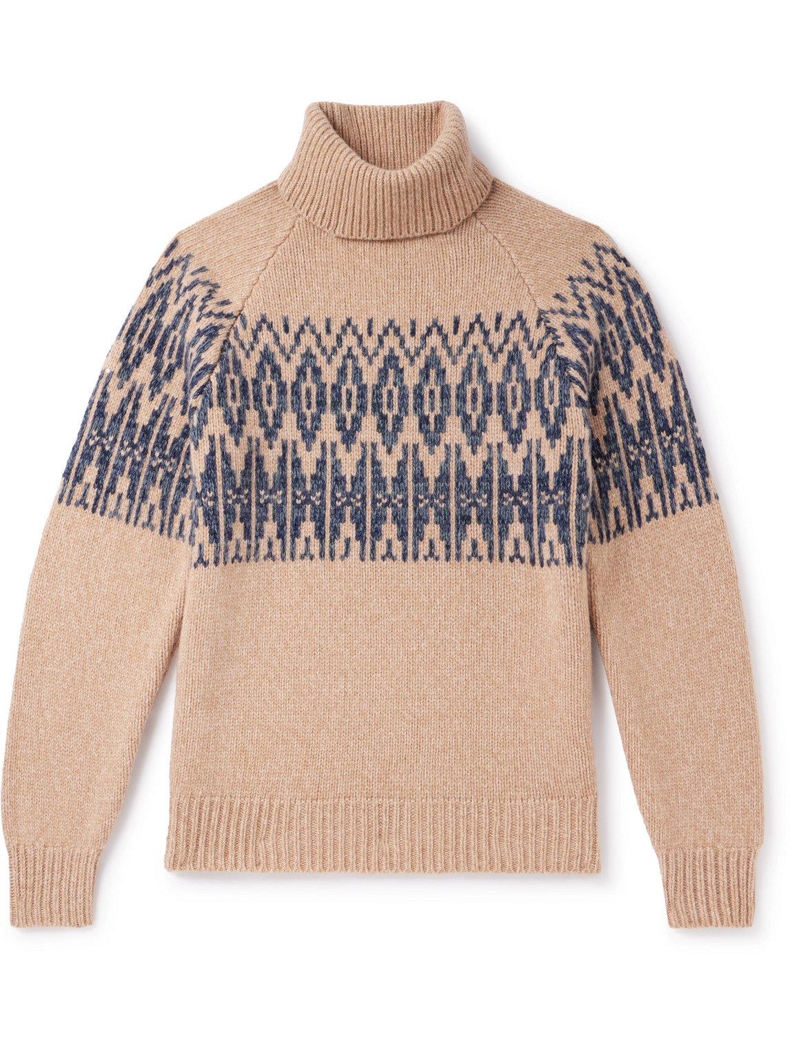 Kingsman Fair Isle Jacquard-knit Wool Rollneck Jumper In Neutrals
