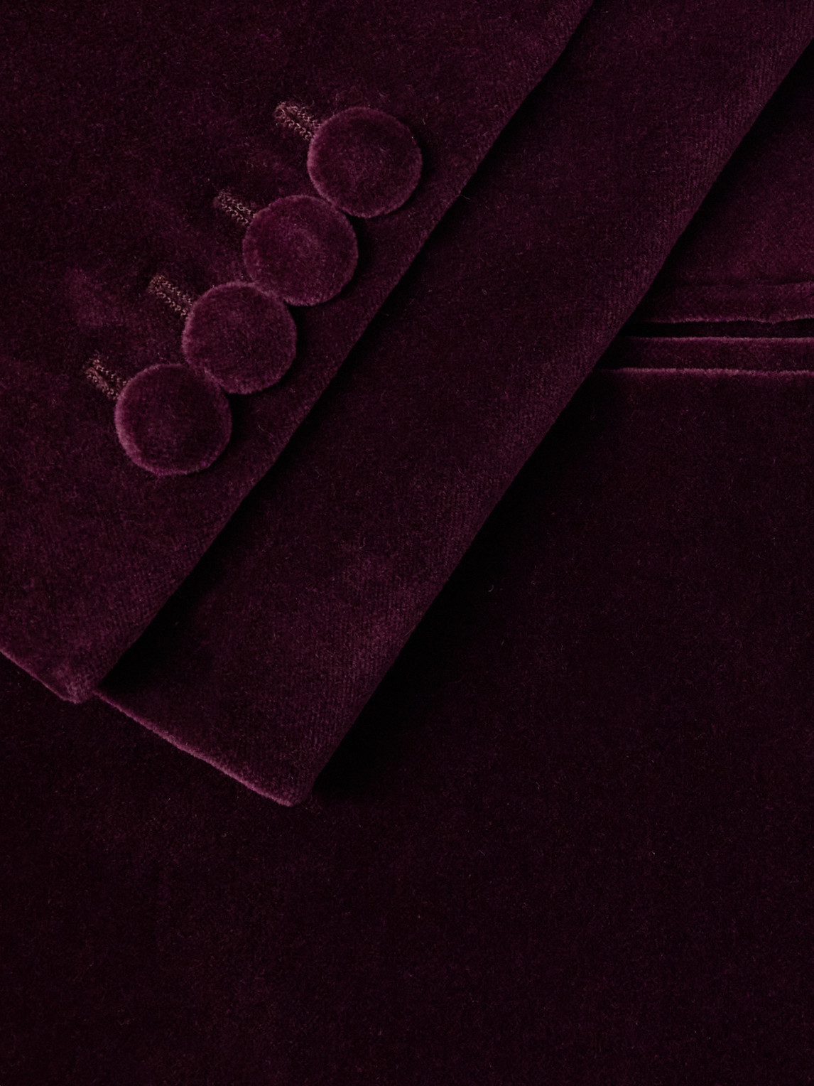 Shop Kingsman Double-breasted Cotton-velvet Tuxedo Jacket In Burgundy