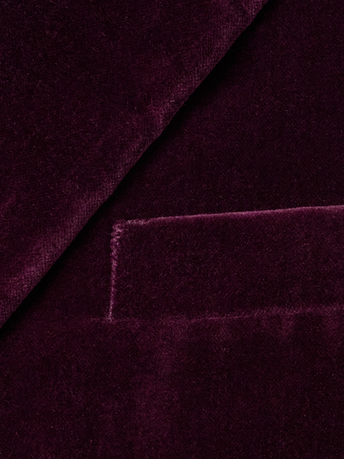 Shop Kingsman Double-breasted Cotton-velvet Tuxedo Jacket In Burgundy