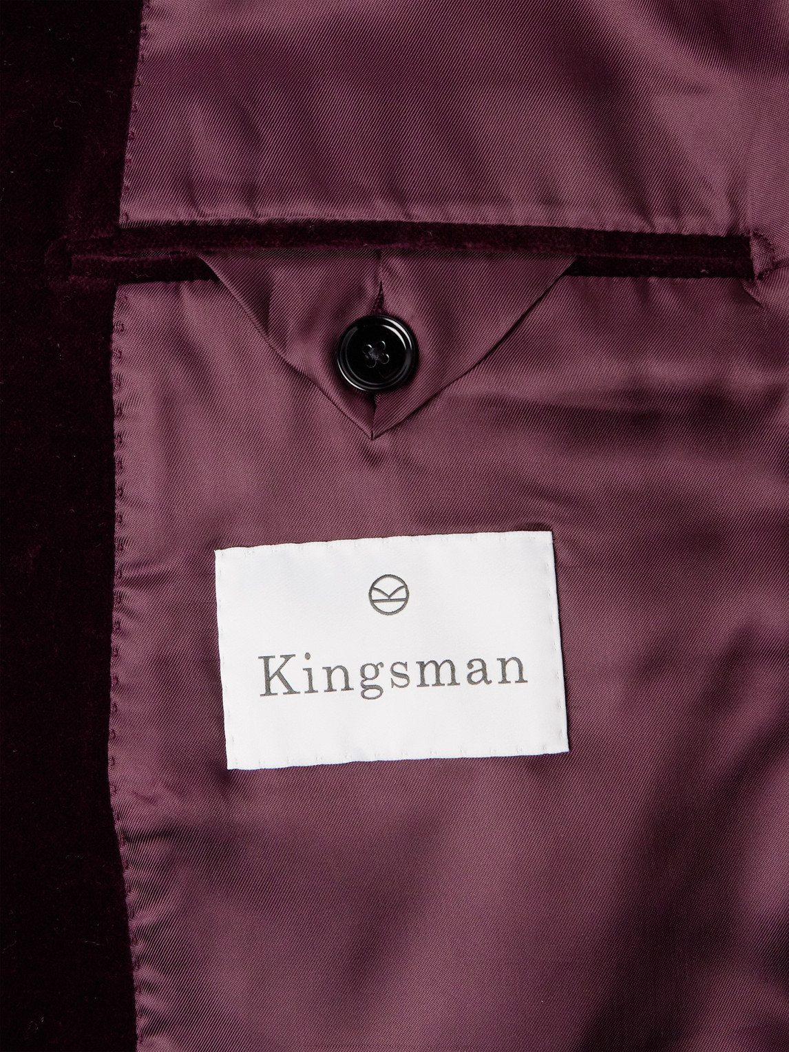 Shop Kingsman Double-breasted Cotton-velvet Tuxedo Jacket In Burgundy