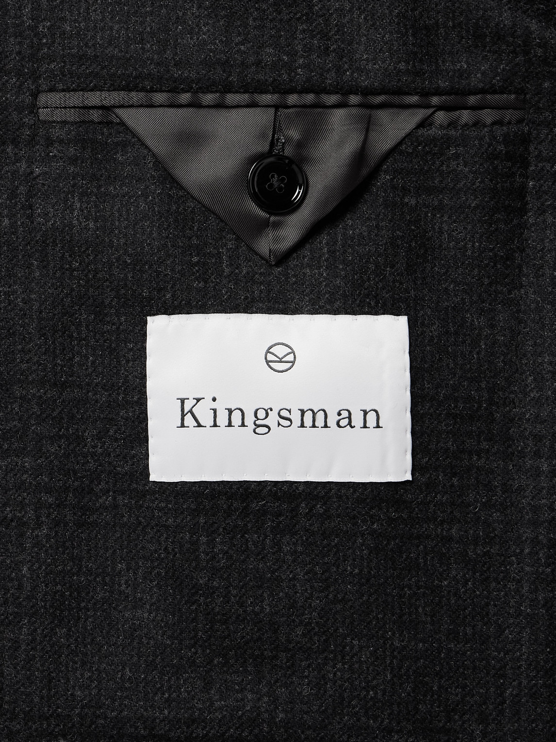 Shop Kingsman Checked Wool And Cashmere-blend Blazer In Gray