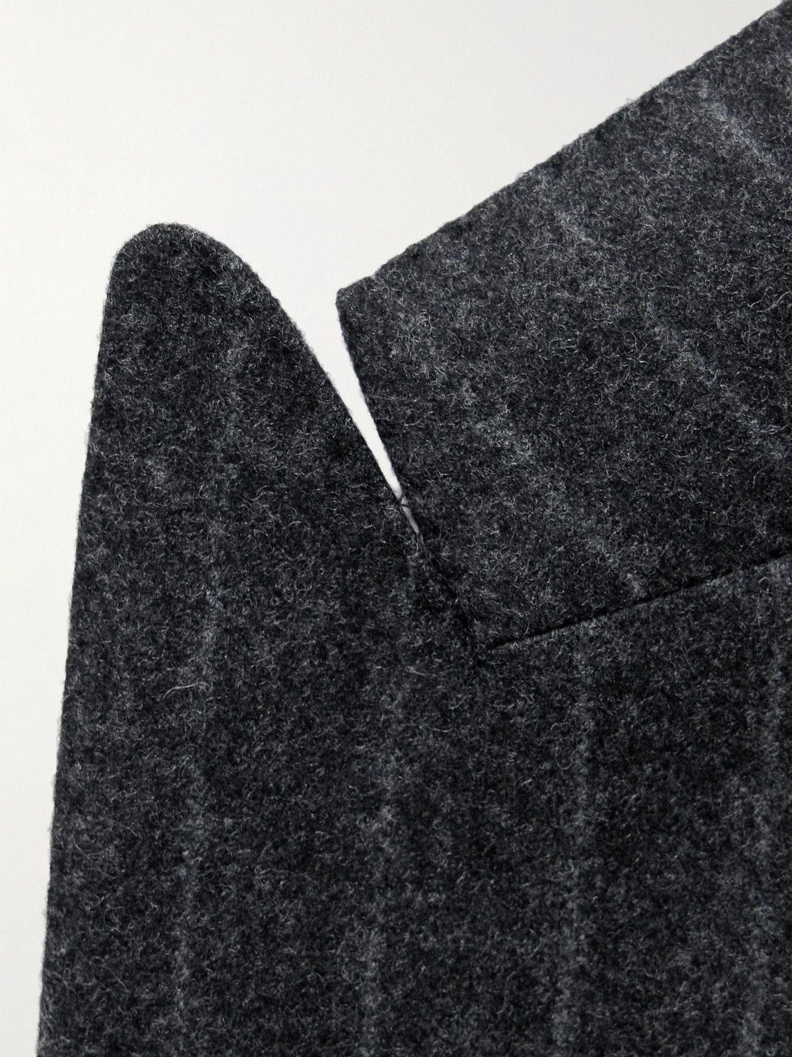 Shop Kingsman Double-breasted Striped Wool-felt Suit Jacket In Gray