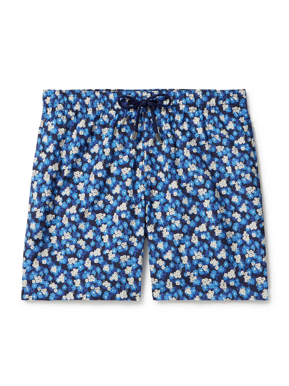 Canali - Straight-Leg Mid-Length Floral-Print Swim Shorts - Men - Blue - XL