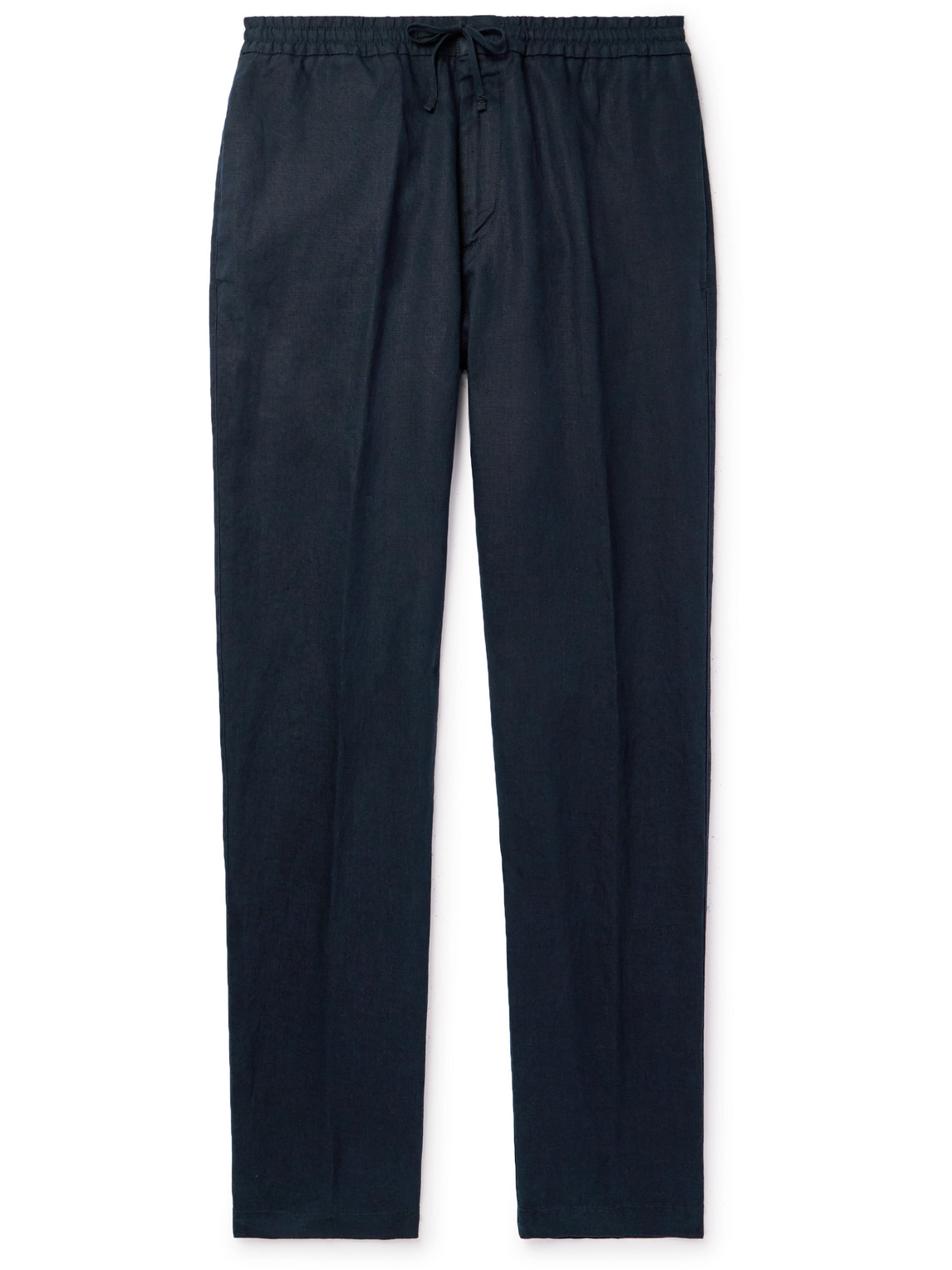 Straight-Leg Linen Drawstring Trousers