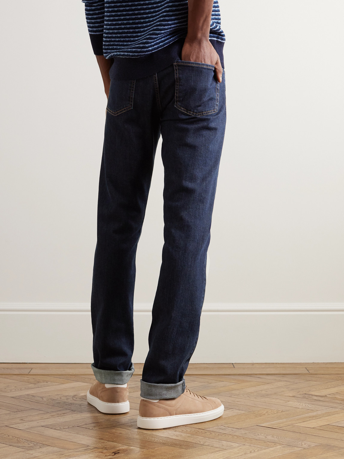 Shop Canali Slim-fit Jeans In Blue