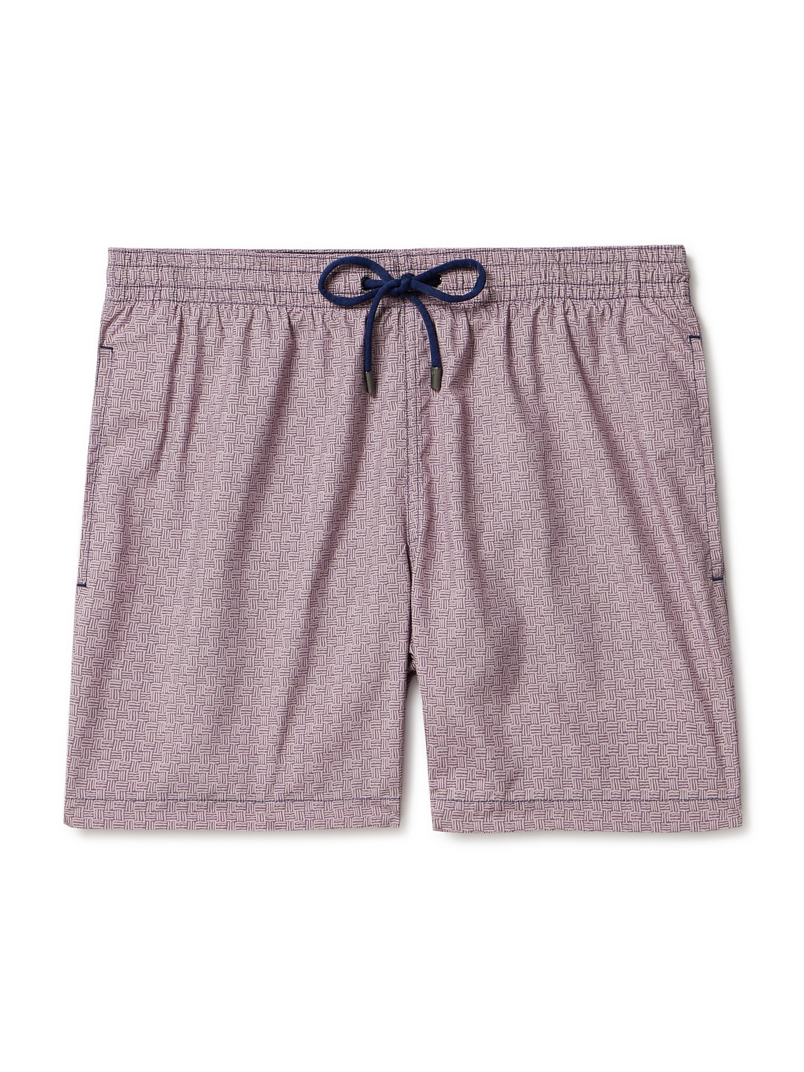 Canali Straight-leg Mid-length Printed Shell Swim Shorts In Pink